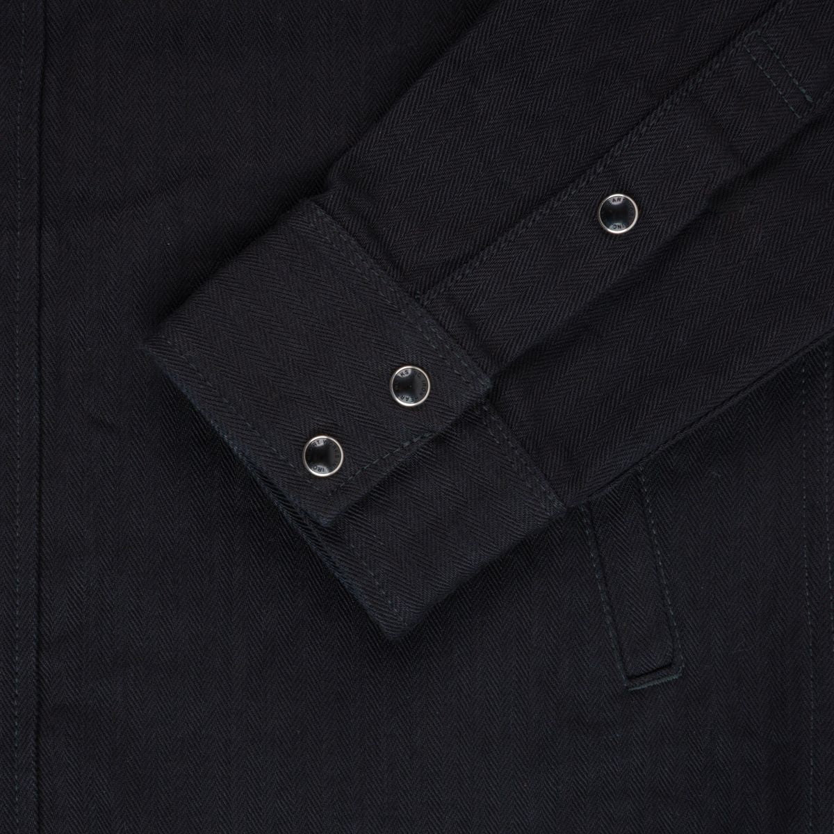 IHSH-410-BLK 14oz Herringbone CPO Western Shirt Black