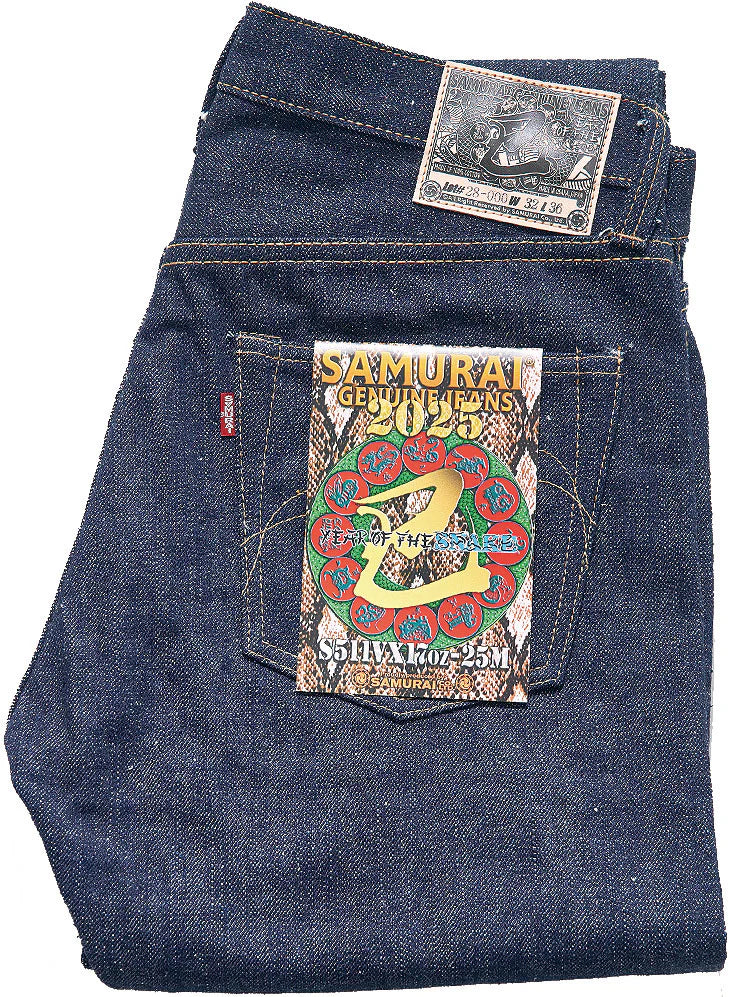 S511VX17oz-25M "Year Of The Snake" 17oz Selvedge Denim Slim Taper
