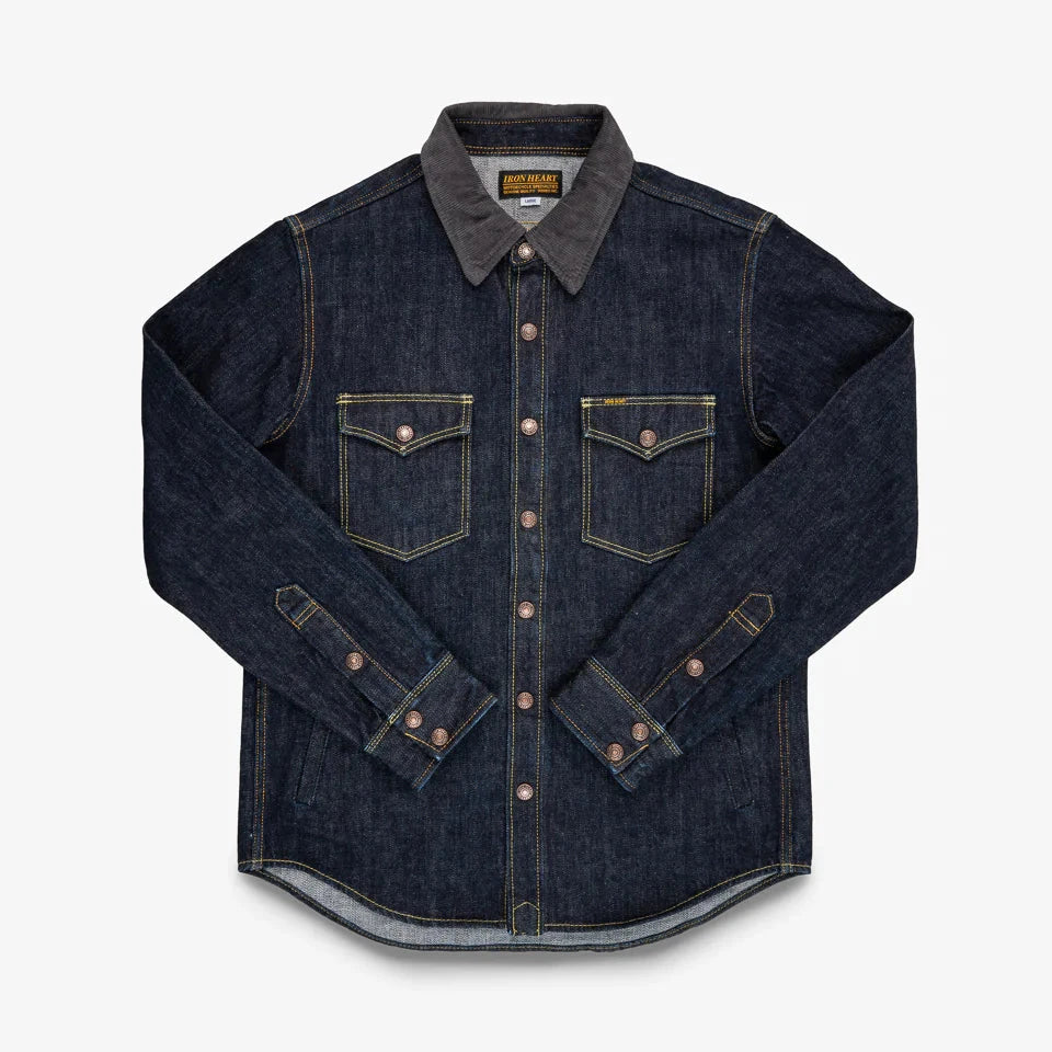 IHSH-427-IND 16oz Selvedge Denim CPO Shirt - Indigo