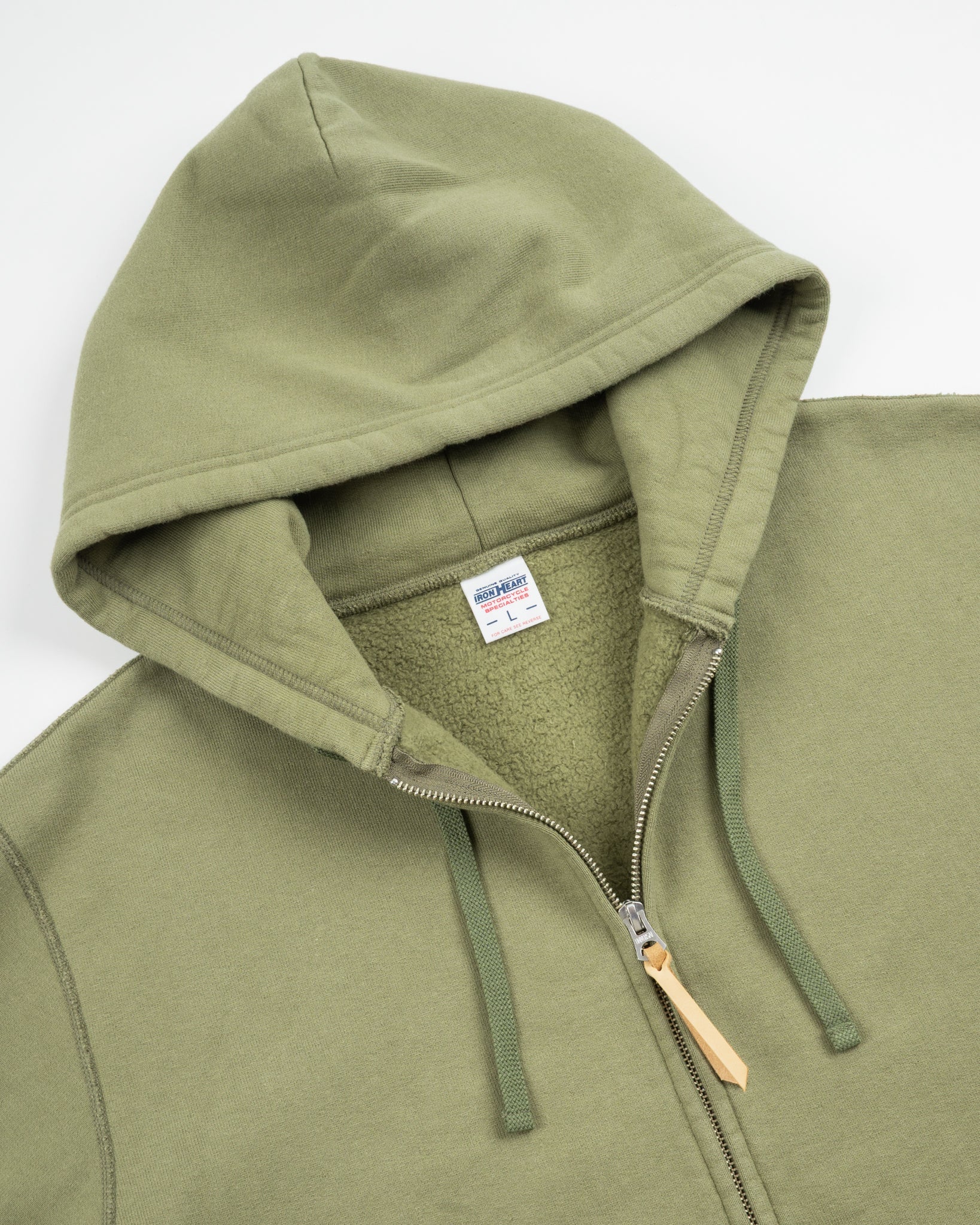 IHSW-10-OLV 14oz Ultra Heavy Loopwheel Cotton Zip Hoodie Olive