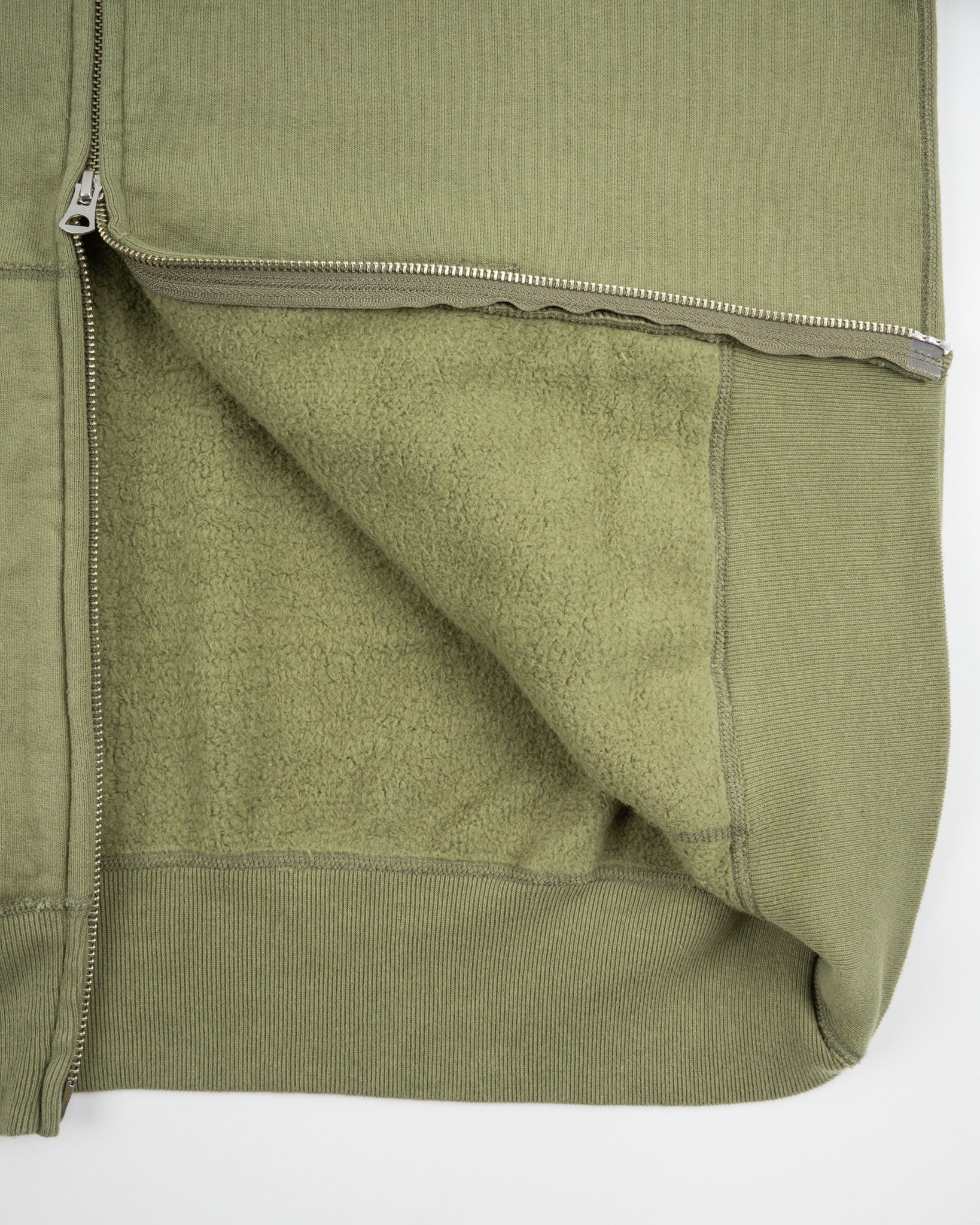 IHSW-10-OLV 14oz Ultra Heavy Loopwheel Cotton Zip Hoodie Olive