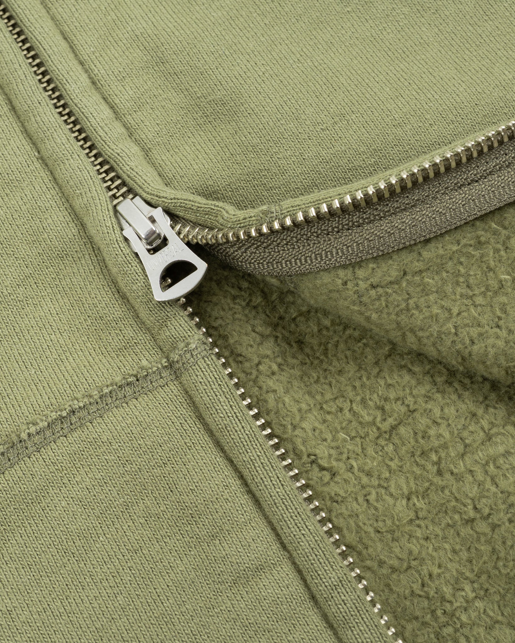 IHSW-10-OLV 14oz Ultra Heavy Loopwheel Cotton Zip Hoodie Olive