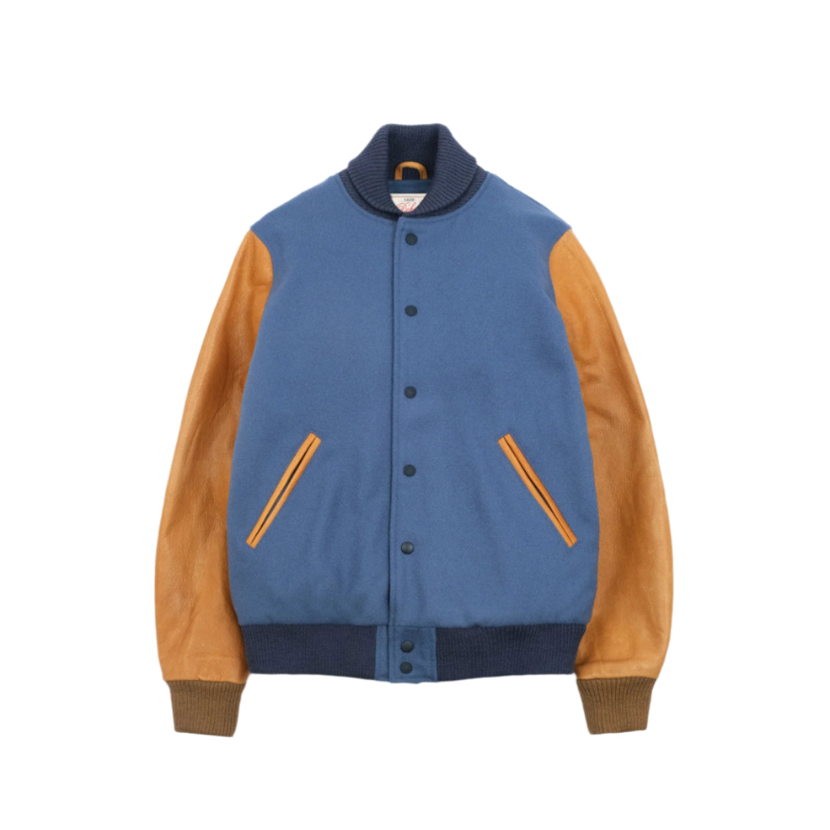 Varsity Jacket Steel Blue Melton/Rust