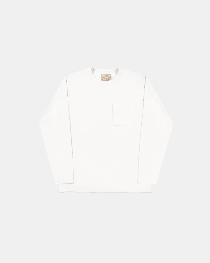 Heavy Duty Long Sleeve Pocket Tee White