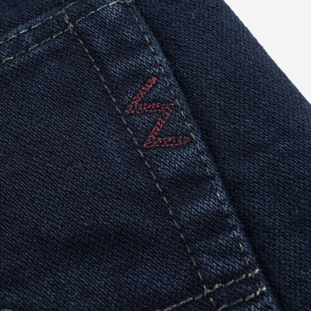 IH-888SBR-14od 14oz Broken Twill Selvedge Denim Relaxed Taper Indigo Overdyed Black