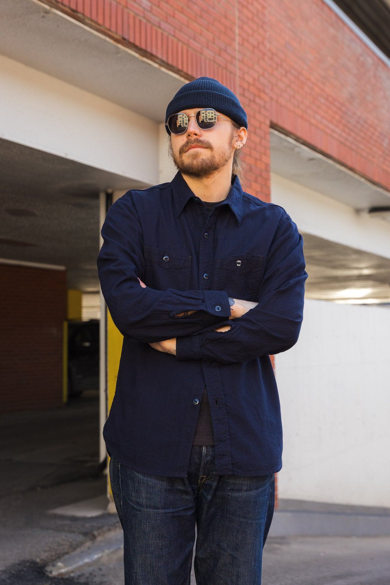 FN-SCK-009L 5.5oz Indigo Dobby Work Shirt