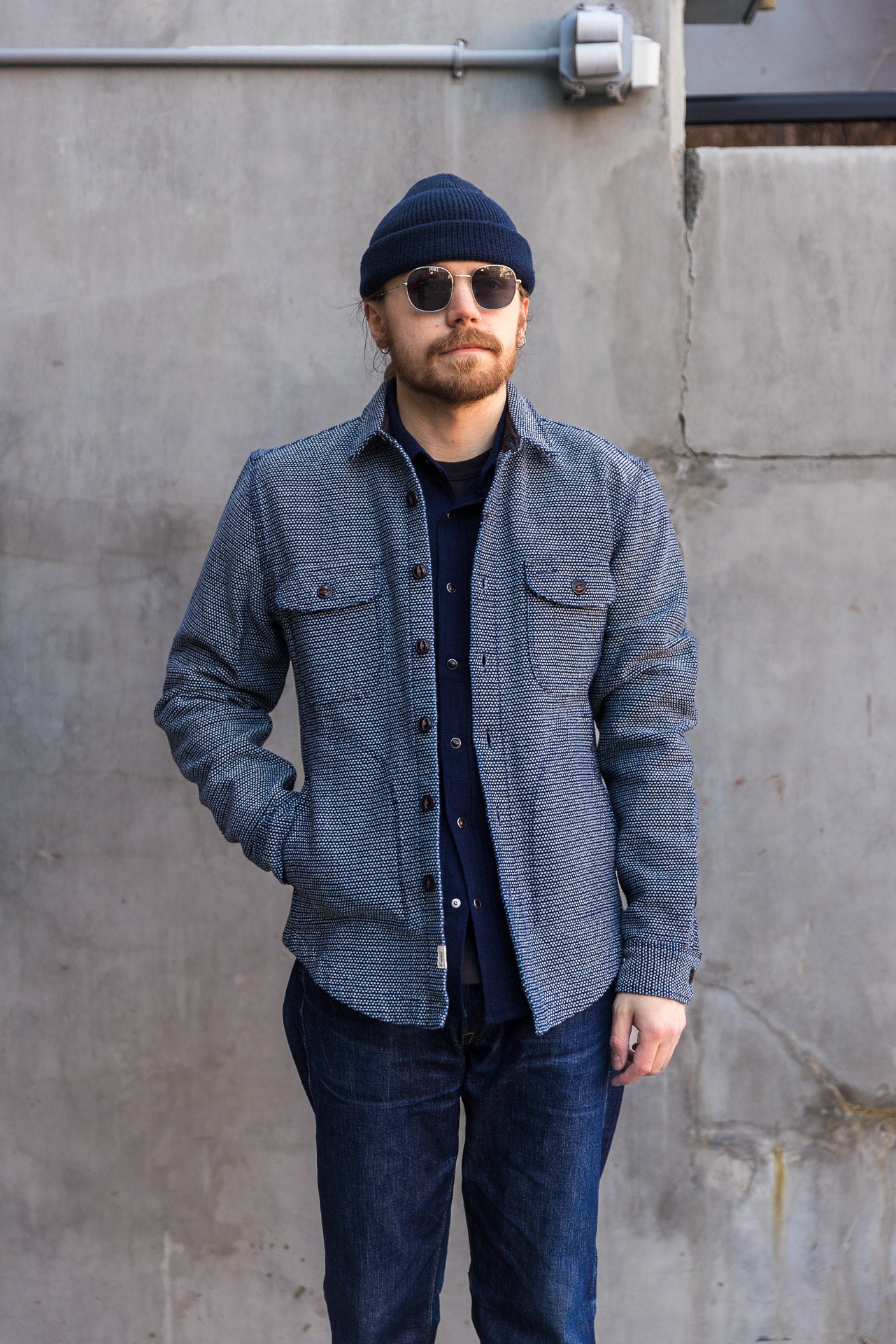 The Anvil Birds Eye Sashiko Dark Indigo