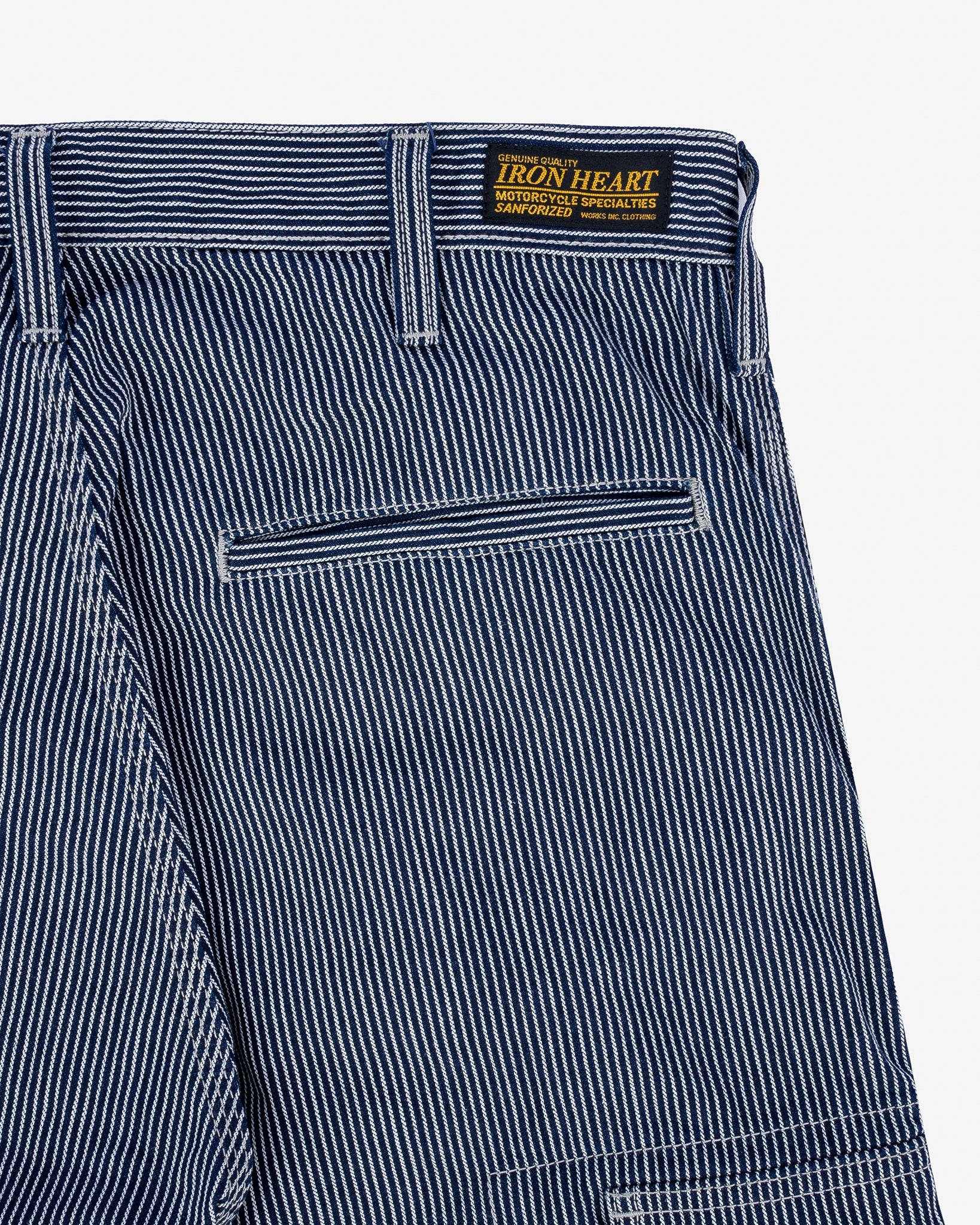 IH-739-IND 10.5oz Narrow Stripe Hickory Cargo Pants Indigo