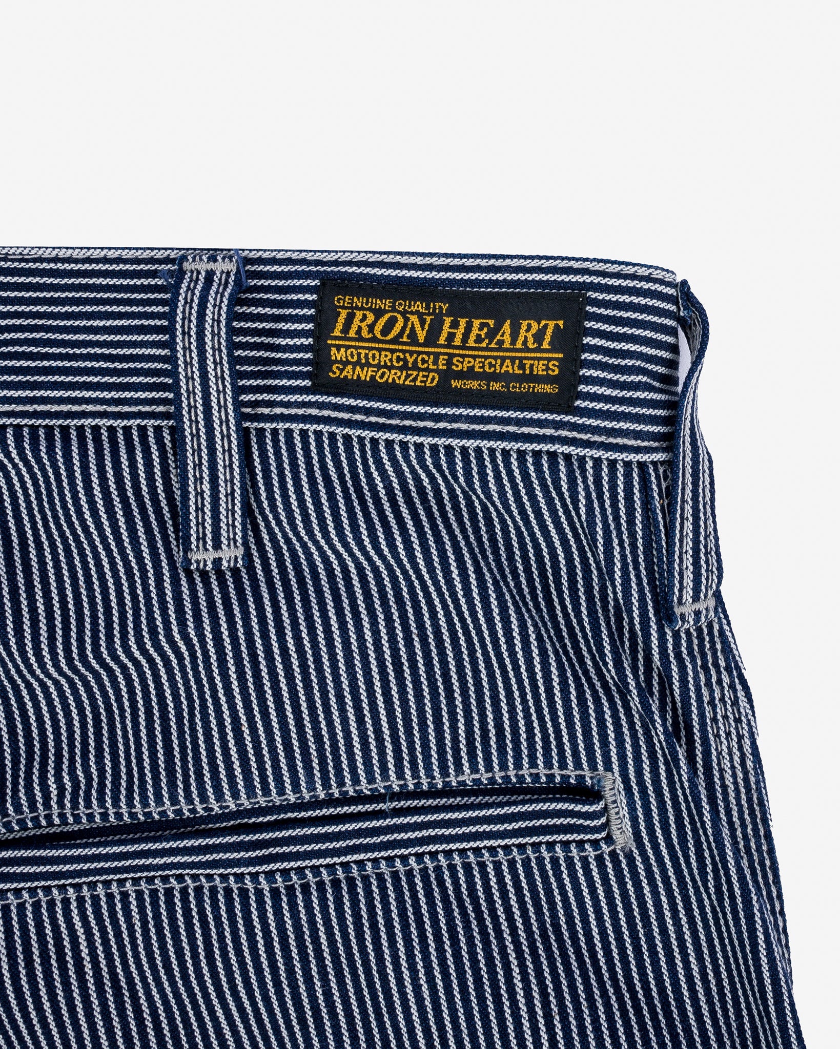 IH-739-IND 10.5oz Narrow Stripe Hickory Cargo Pants Indigo