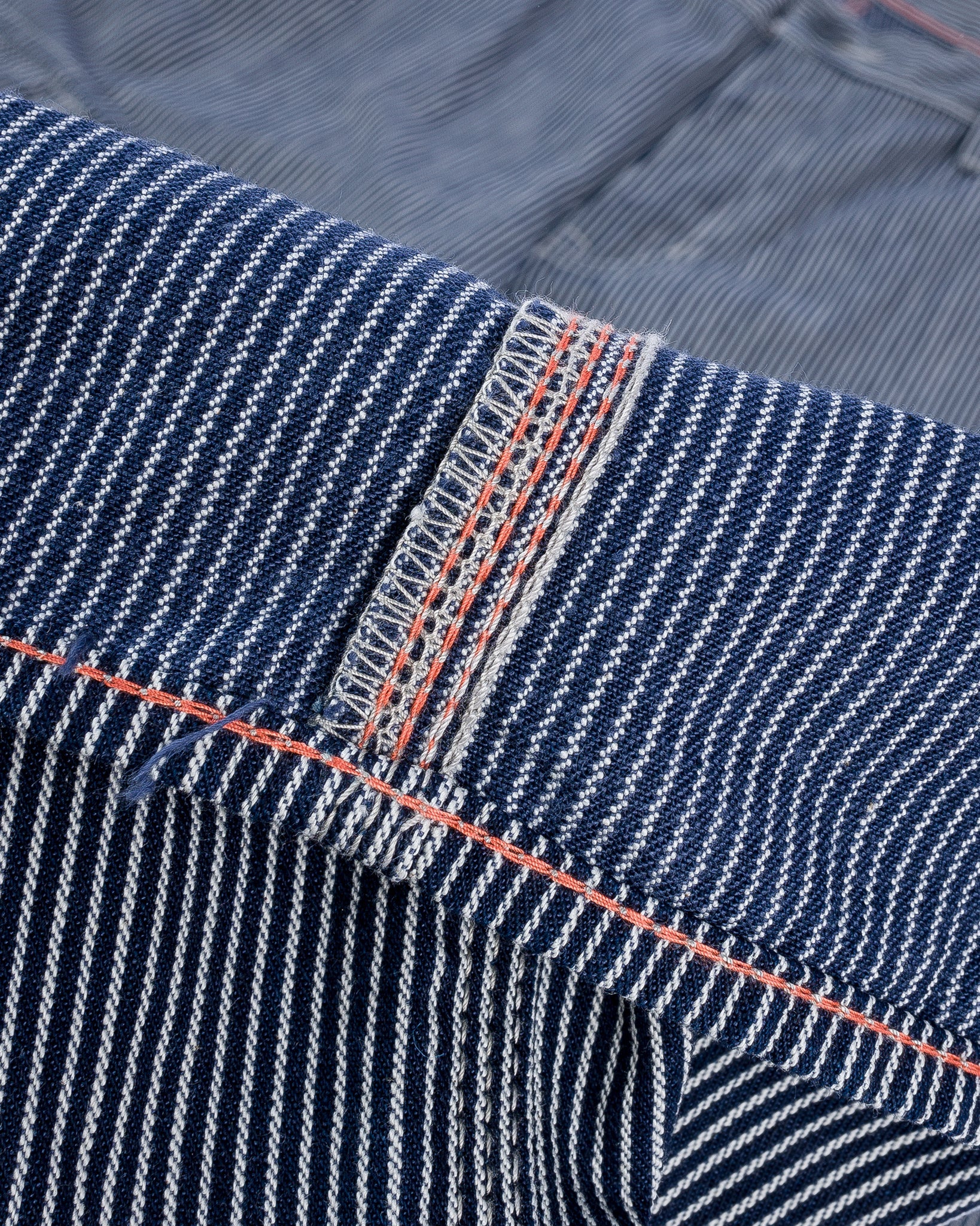 IH-739-IND 10.5oz Narrow Stripe Hickory Cargo Pants Indigo