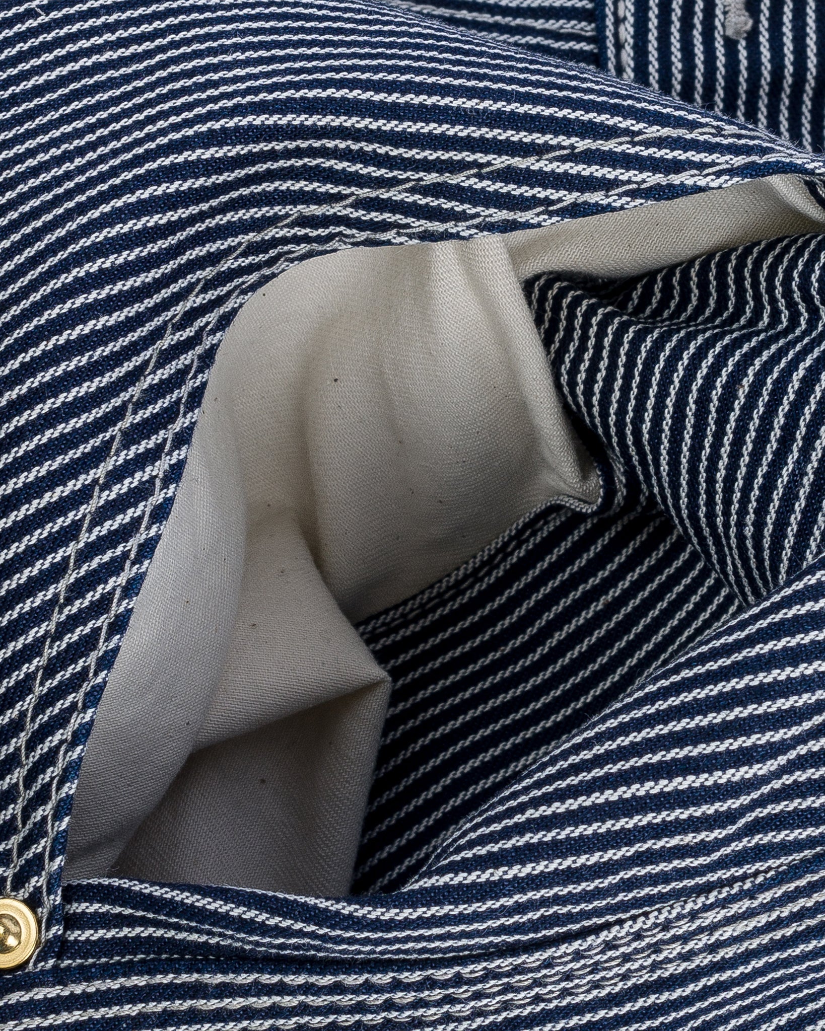IH-739-IND 10.5oz Narrow Stripe Hickory Cargo Pants Indigo