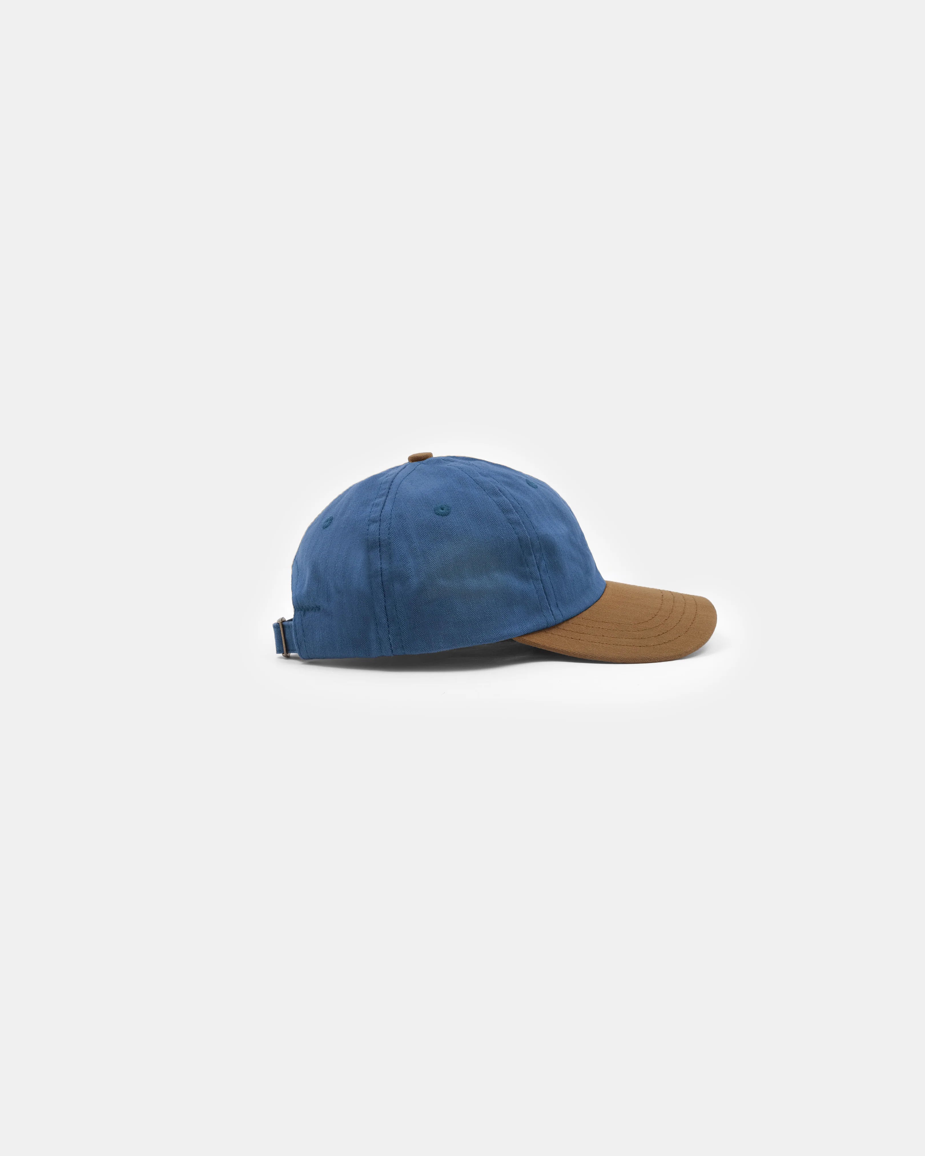 Unstructured Baseball Hat Mock Blue/Nicotine Dry Waxed Canvas