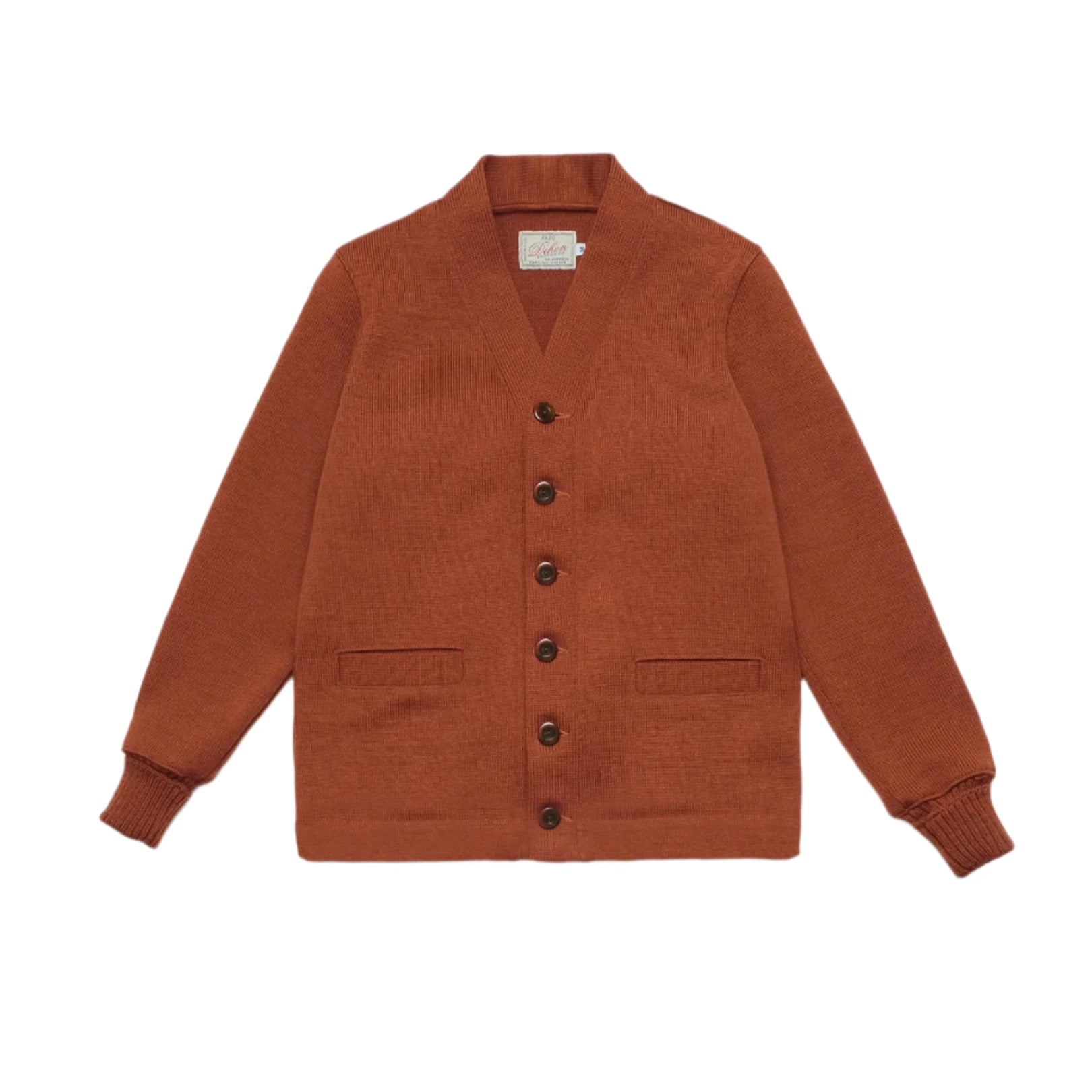 Classic Cardigan Sweater Burnt Orange