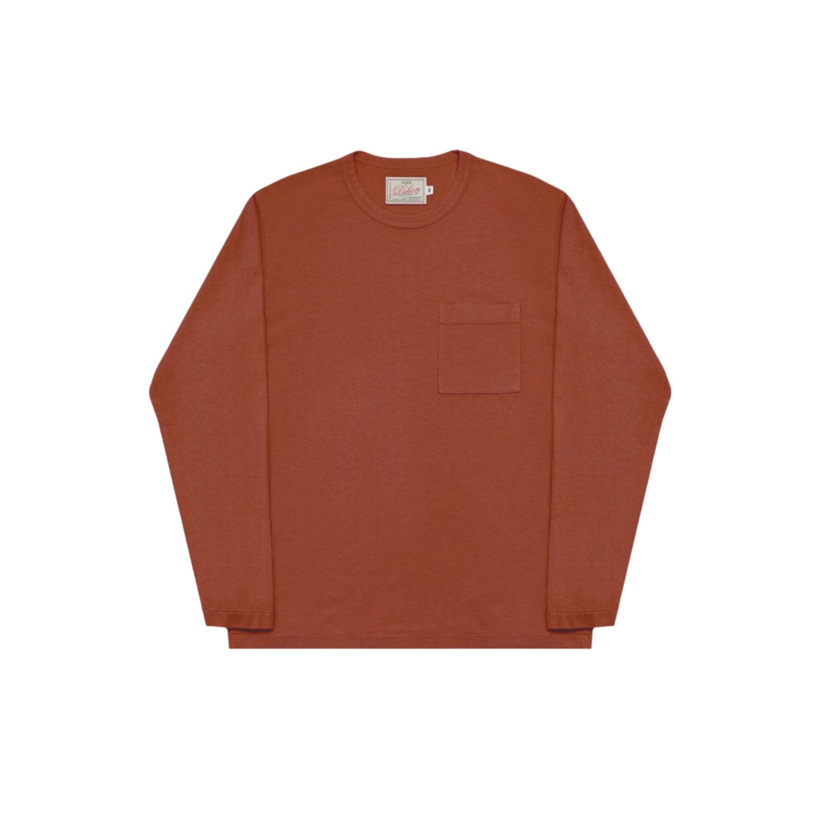 Heavy Duty Long Sleeve Pocket Tee Burnt Orange
