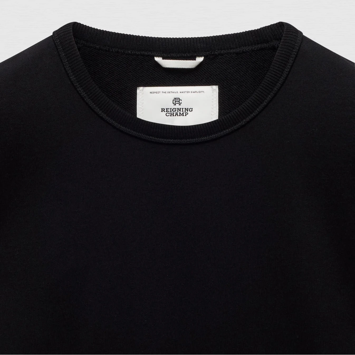 Midweight Terry Slim Crewneck Black