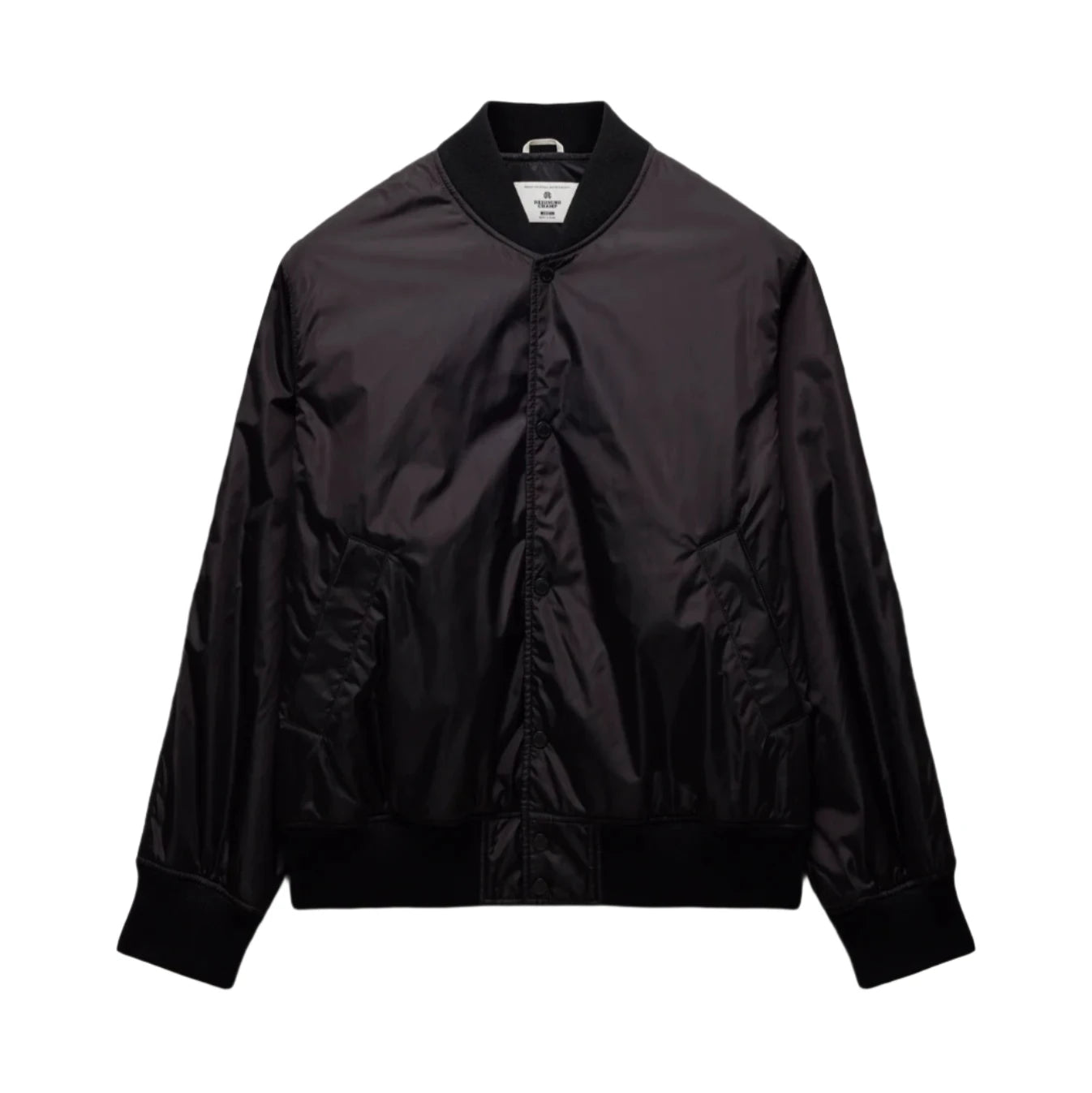 Econyl Satin Nylon Stadium Jacket Black