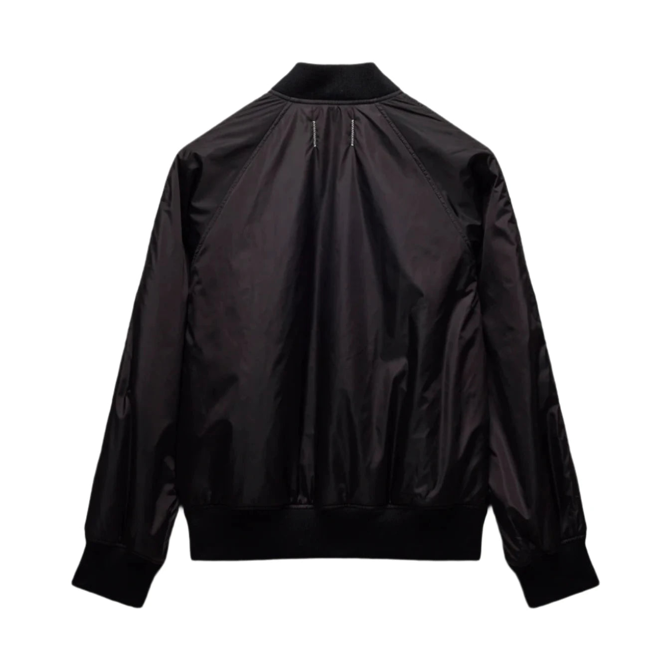 Econyl Satin Nylon Stadium Jacket Black