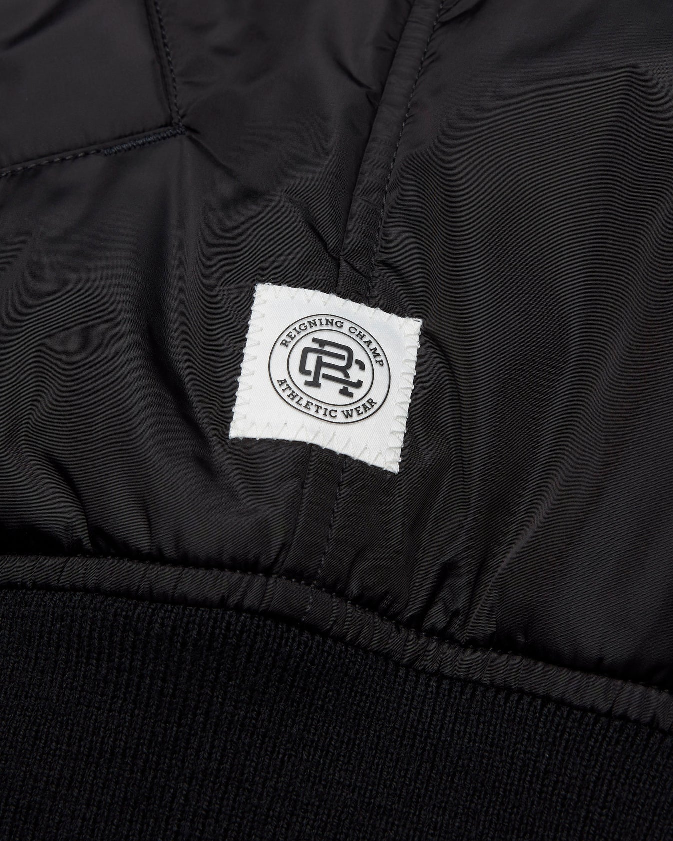 Econyl Satin Nylon Stadium Jacket Black