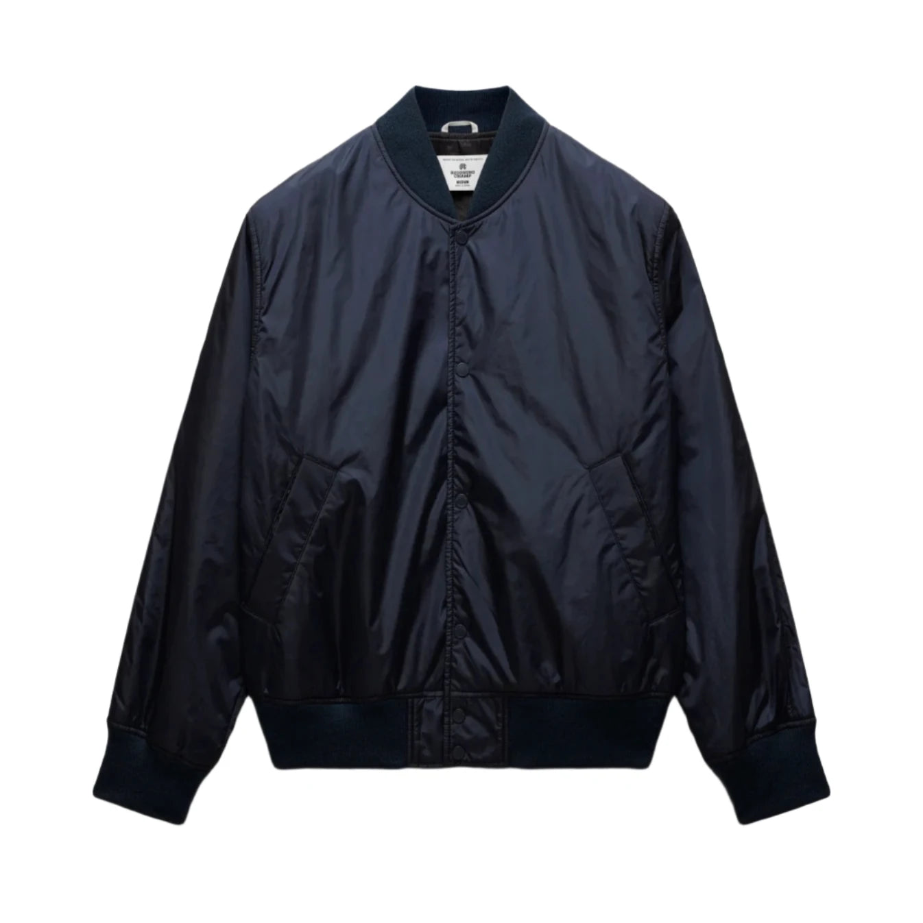 Econyl Satin Nylon Stadium Jacket Navy