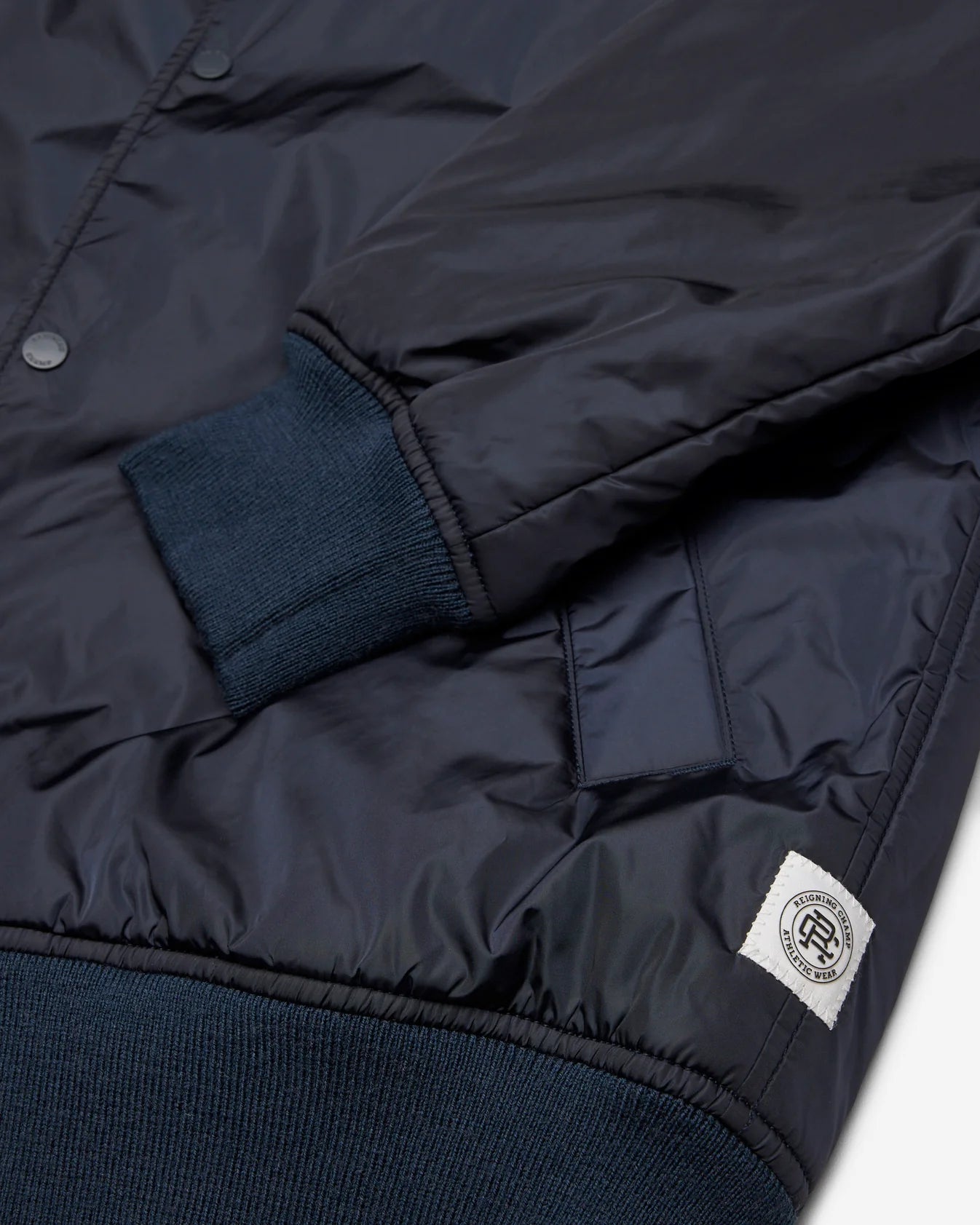 Econyl Satin Nylon Stadium Jacket Navy