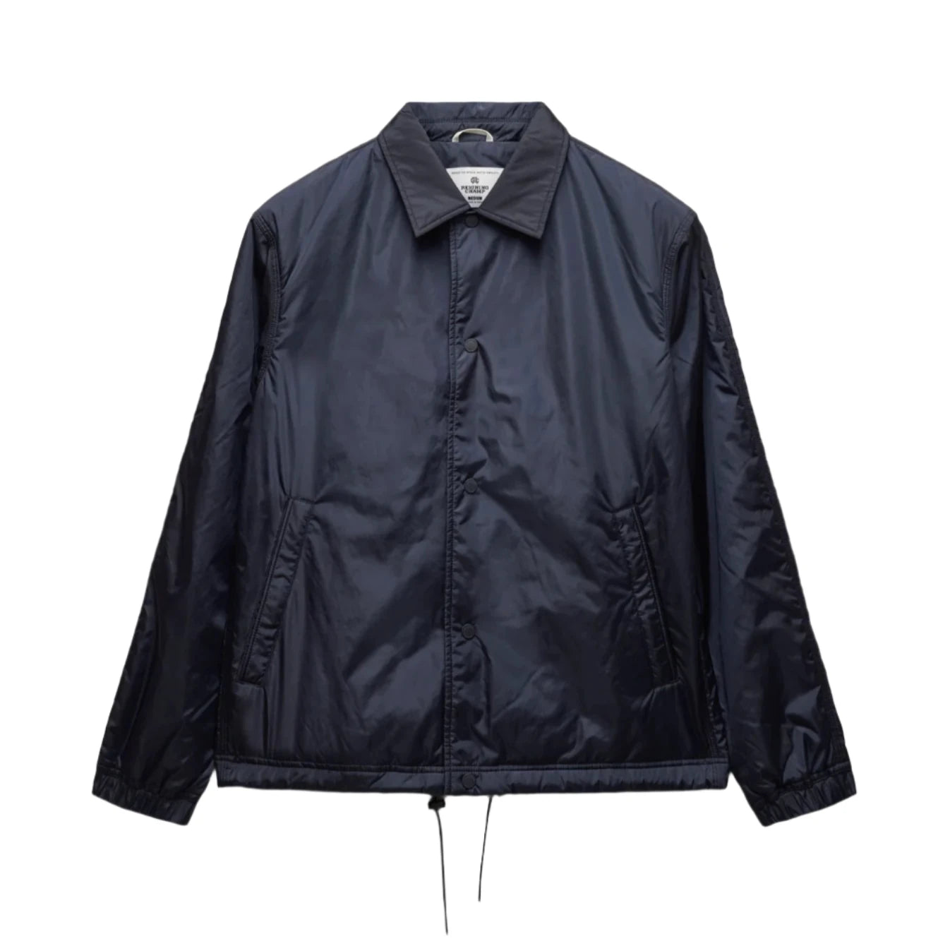 Econyl Satin Nylon Coach's Jacket Navy