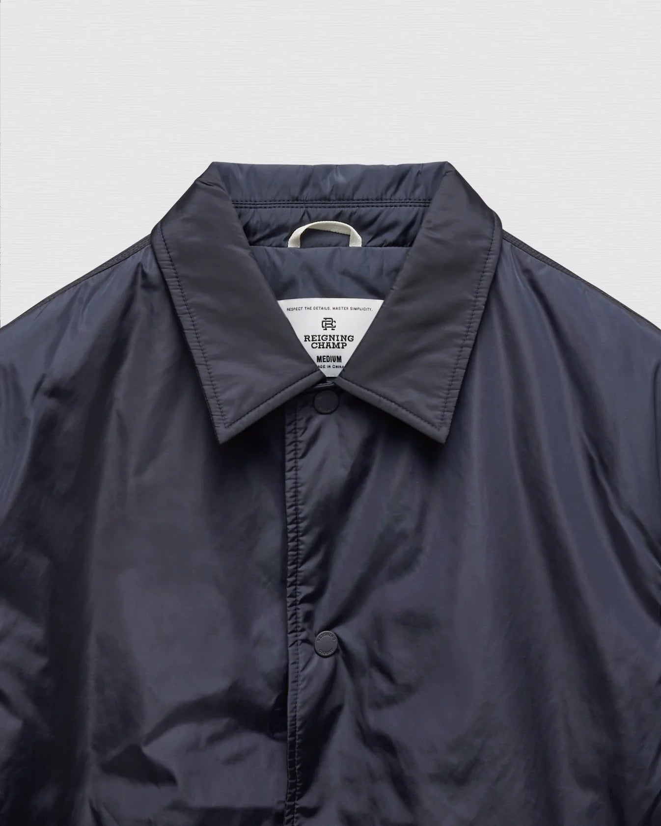 Econyl Satin Nylon Coach's Jacket Navy