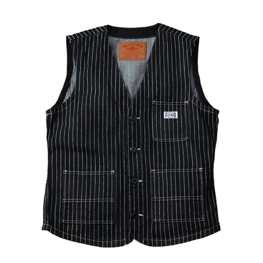 FN-MVD-702 10oz Wabash Denim Work Vest Indigo