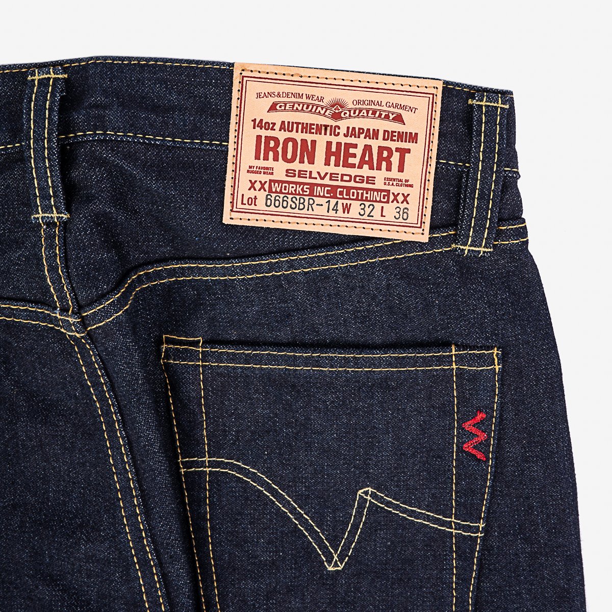 IH-666SBR-14 14oz Broken Twill Selvedge Denim Slim Straight Indigo