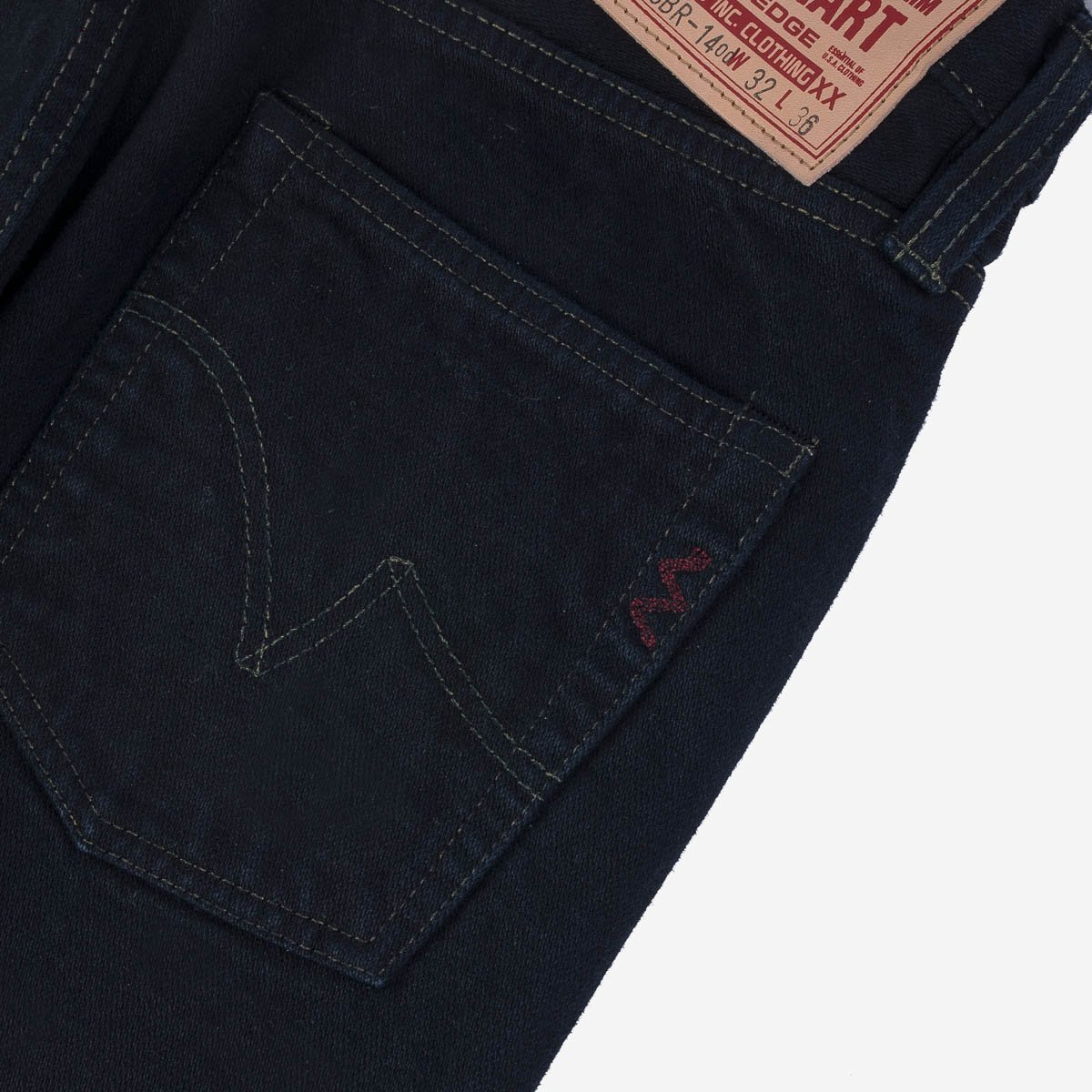 IH-888SBR-14od 14oz Broken Twill Selvedge Denim Relaxed Taper Indigo Overdyed Black