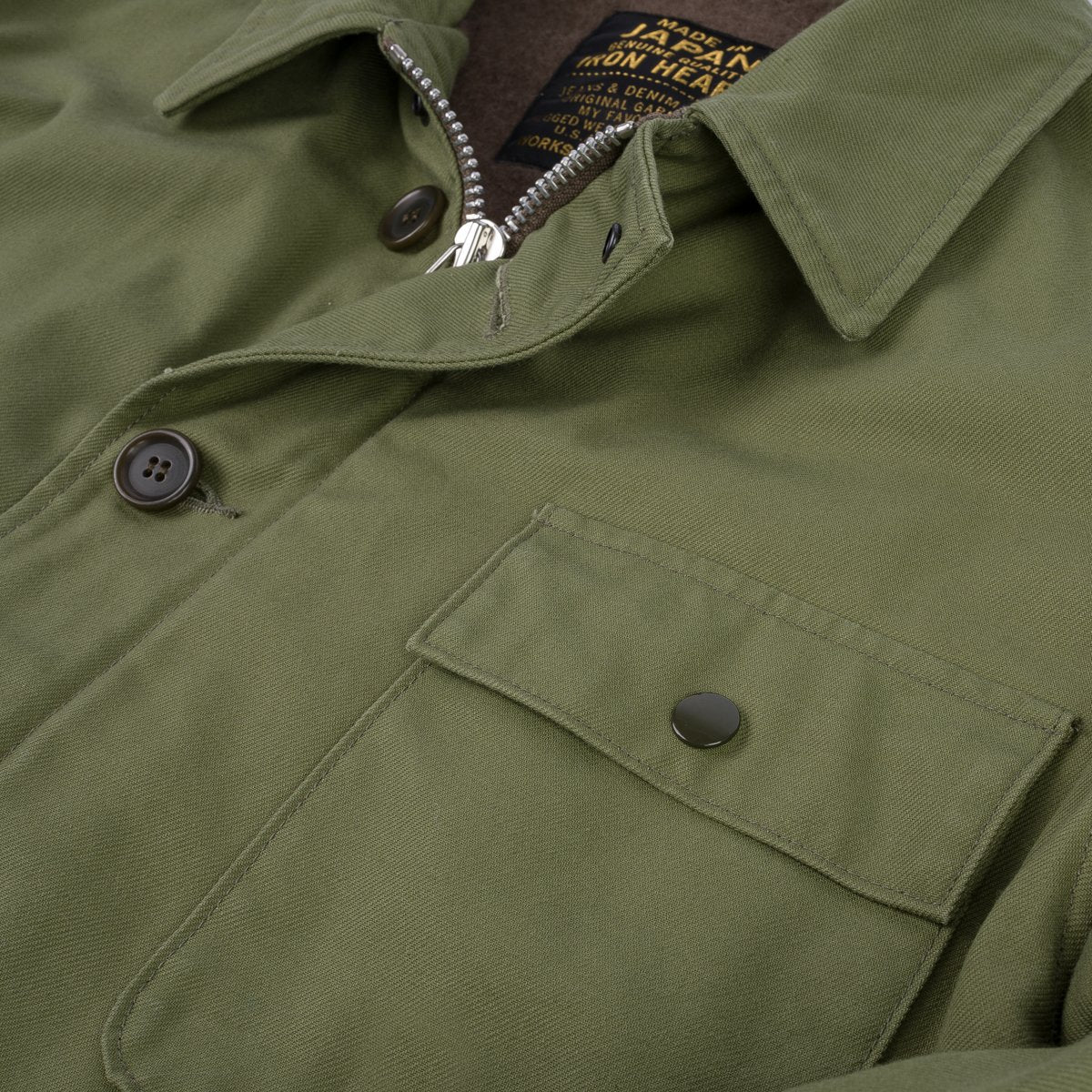 IHM-39-OLV Military Serge A2 Deck Jacket Olive