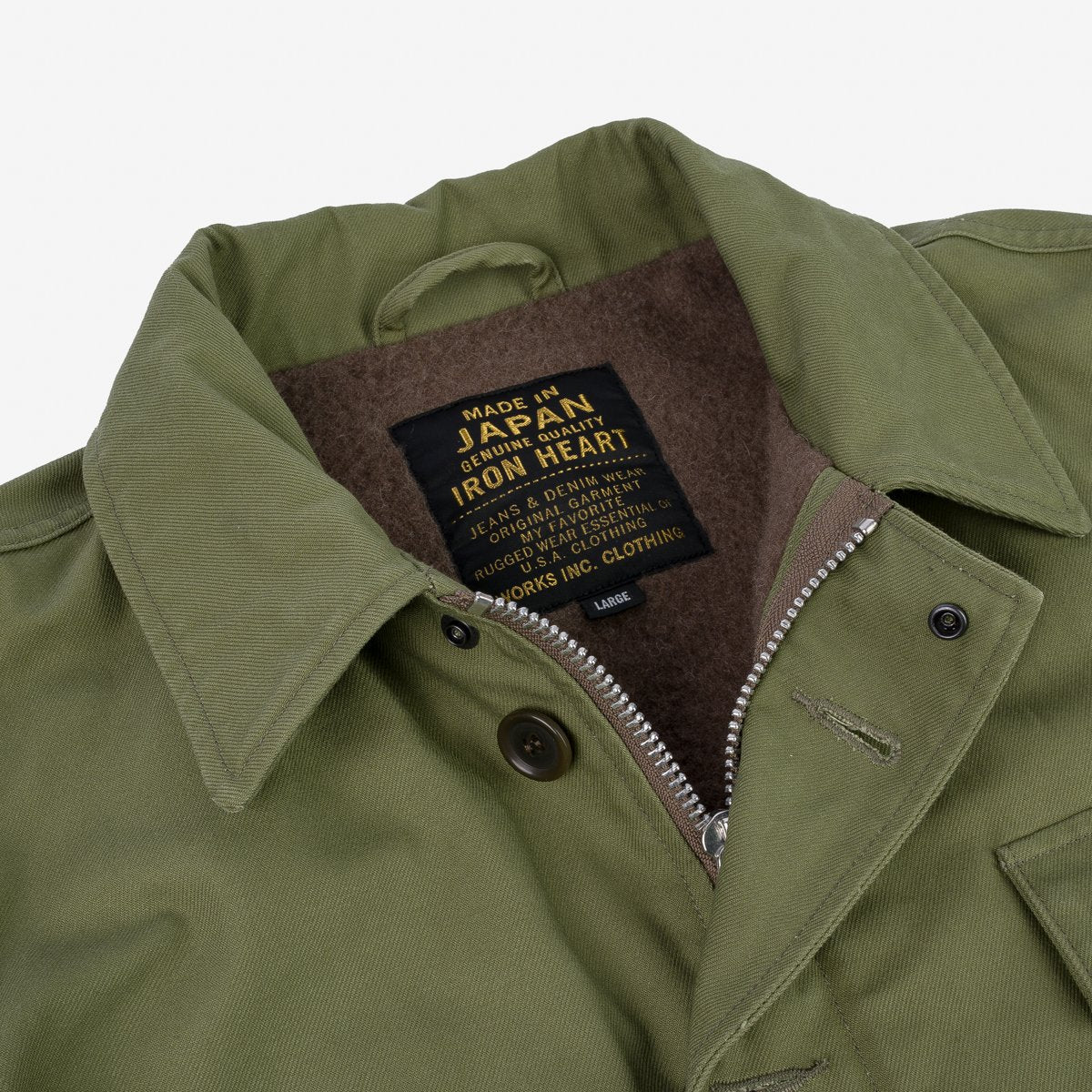 IHM-39-OLV Military Serge A2 Deck Jacket Olive