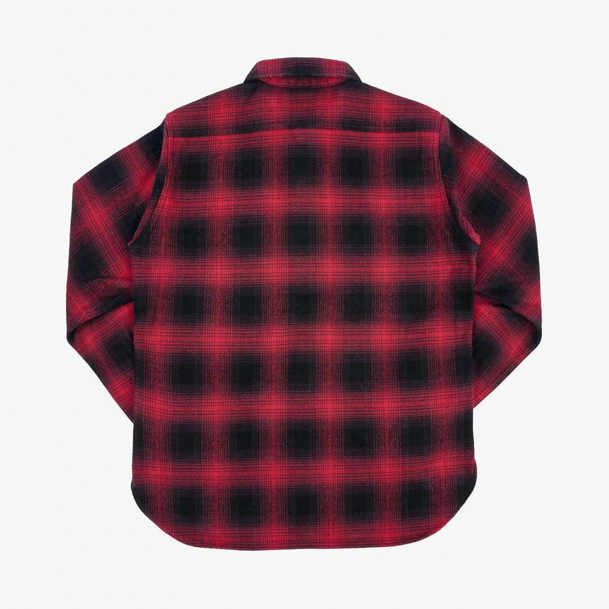 IHSH-265-RED Ultra Heavy Flannel Ombré Check Work Shirt Red/Black