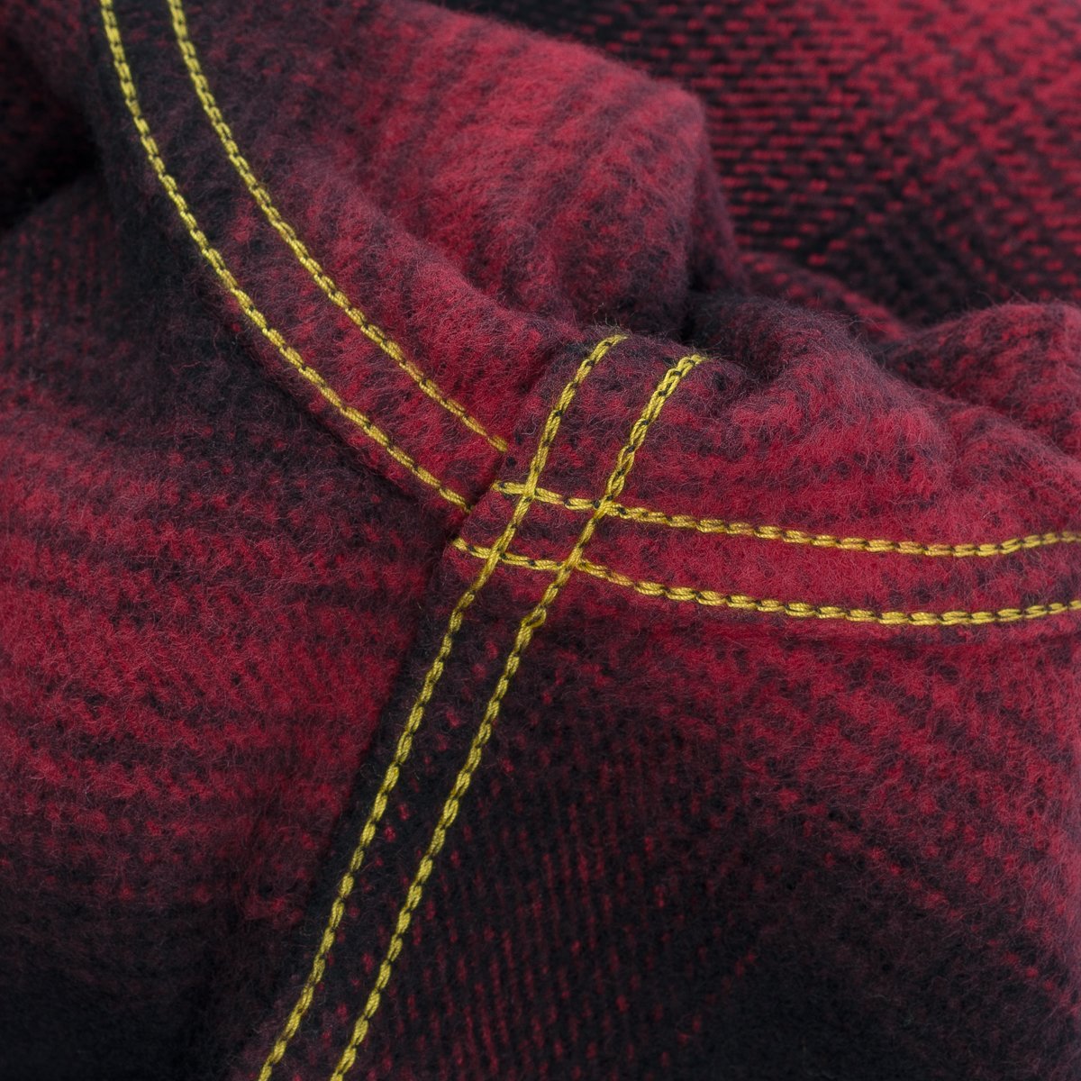 IHSH-265-RED Ultra Heavy Flannel Ombré Check Work Shirt Red/Black