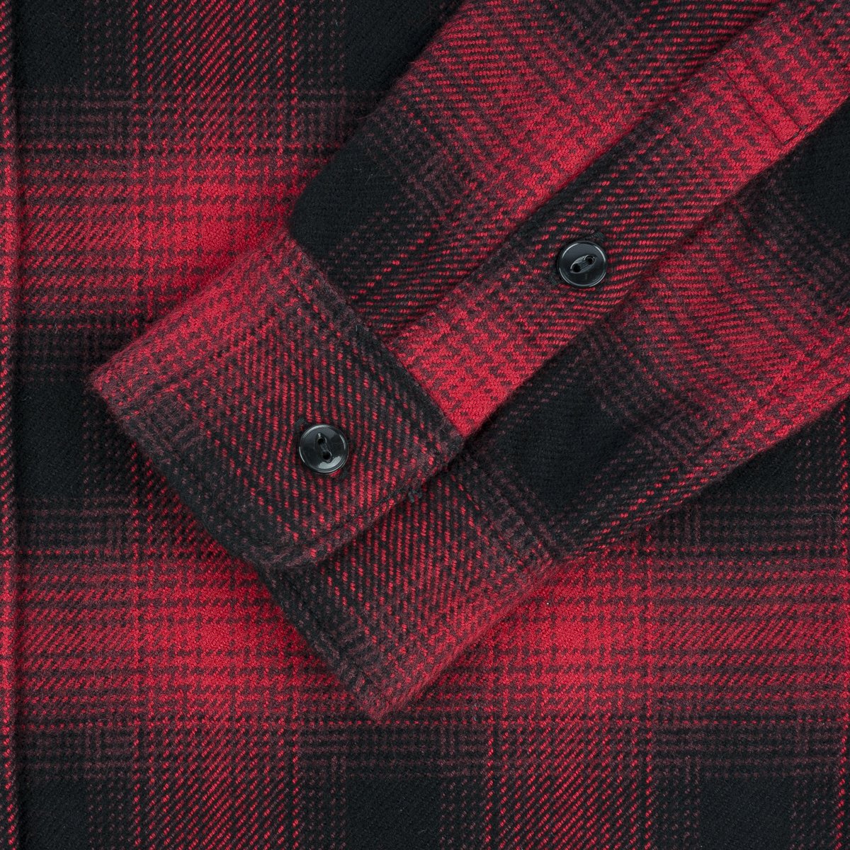 IHSH-265-RED Ultra Heavy Flannel Ombré Check Work Shirt Red/Black