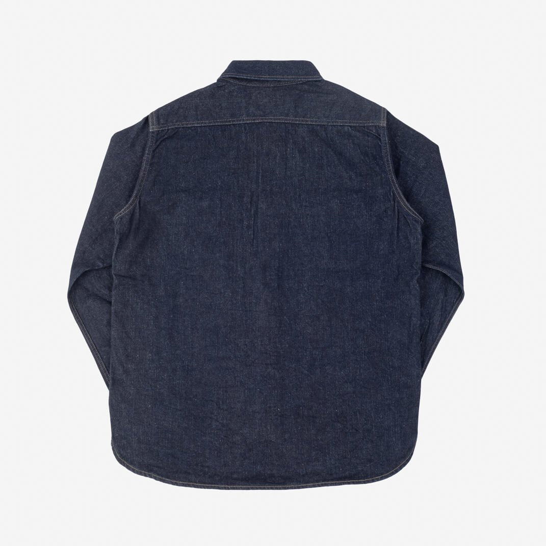 IHSH-326-IND 12oz Selvedge Denim Work Shirt With Snaps Indigo
