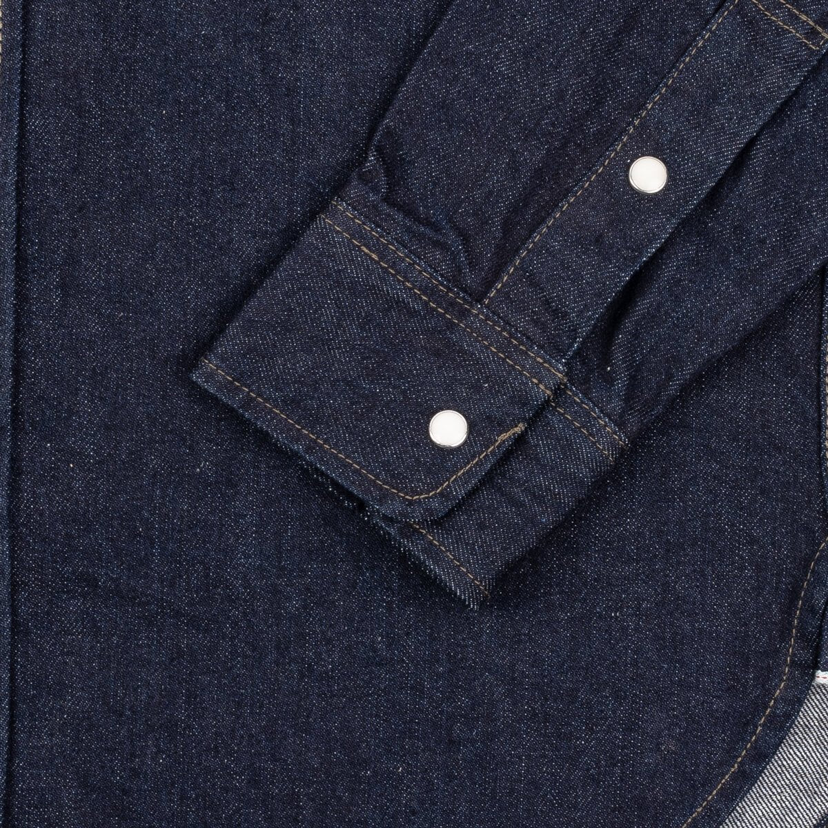 IHSH-326-IND 12oz Selvedge Denim Work Shirt With Snaps Indigo