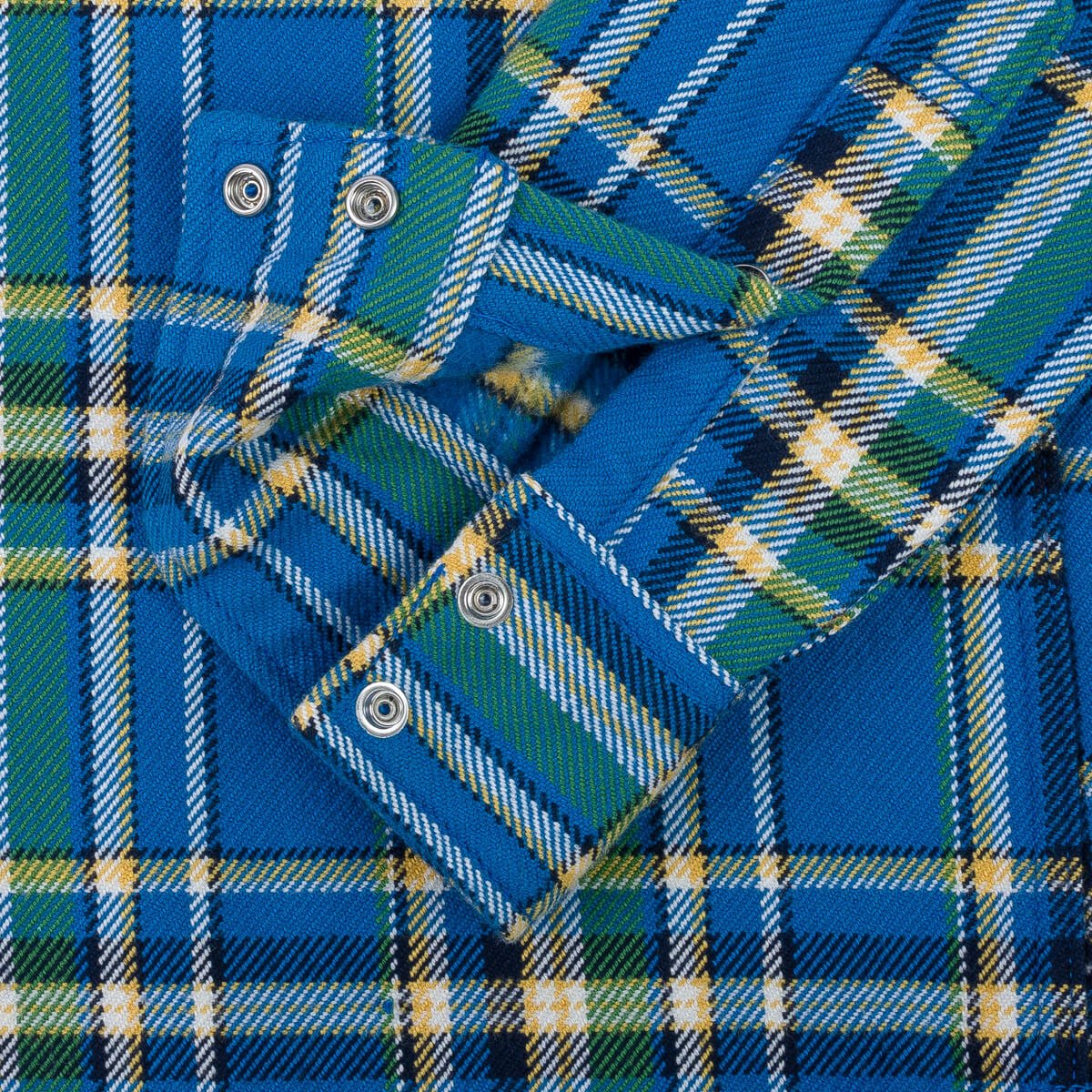 IHSH-370-BLU Ultra Heavy Flannel Tartan Check Western Shirt Blue