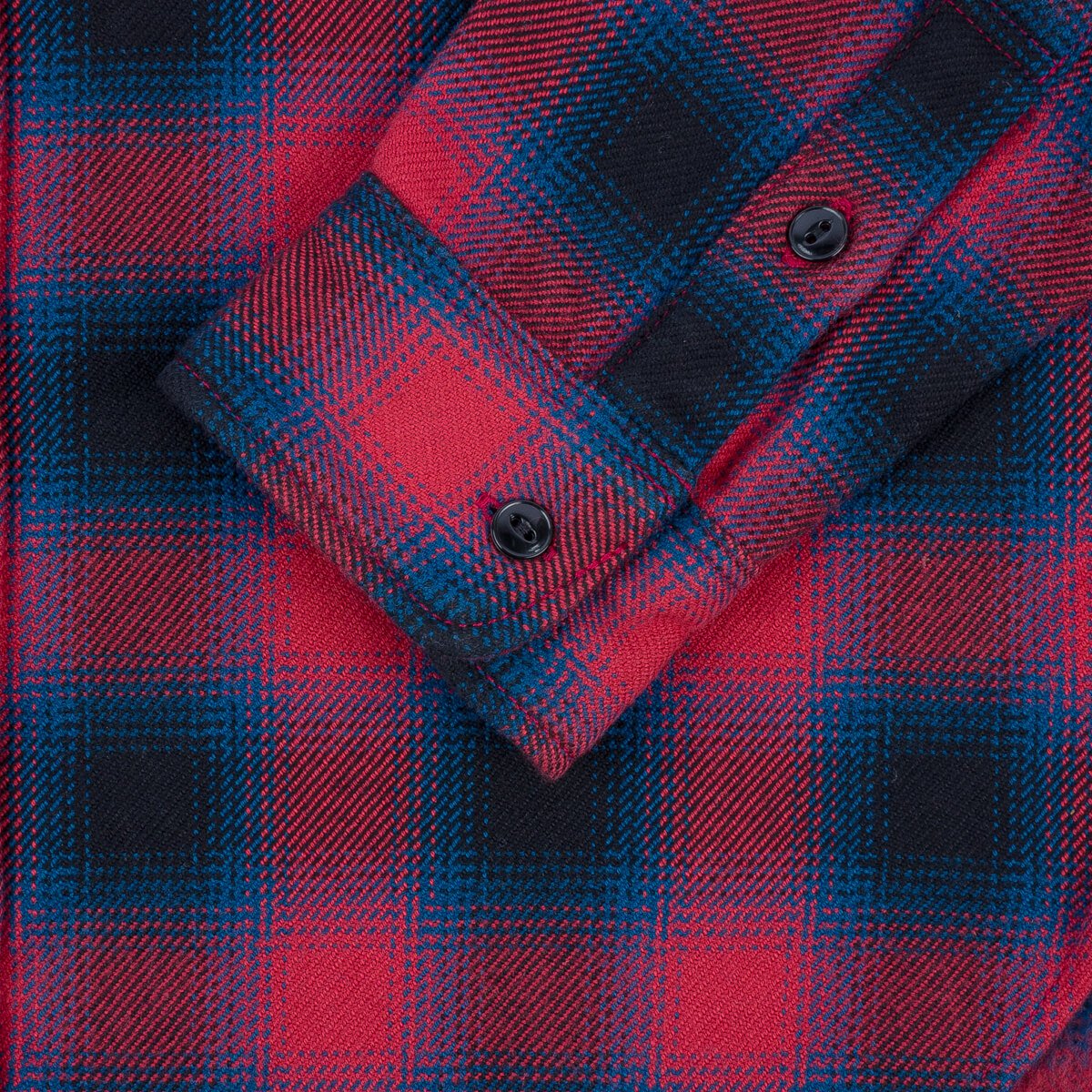 IHSH-379-RED Ultra Heavy Flannel Ombre Check Work Shirt Red