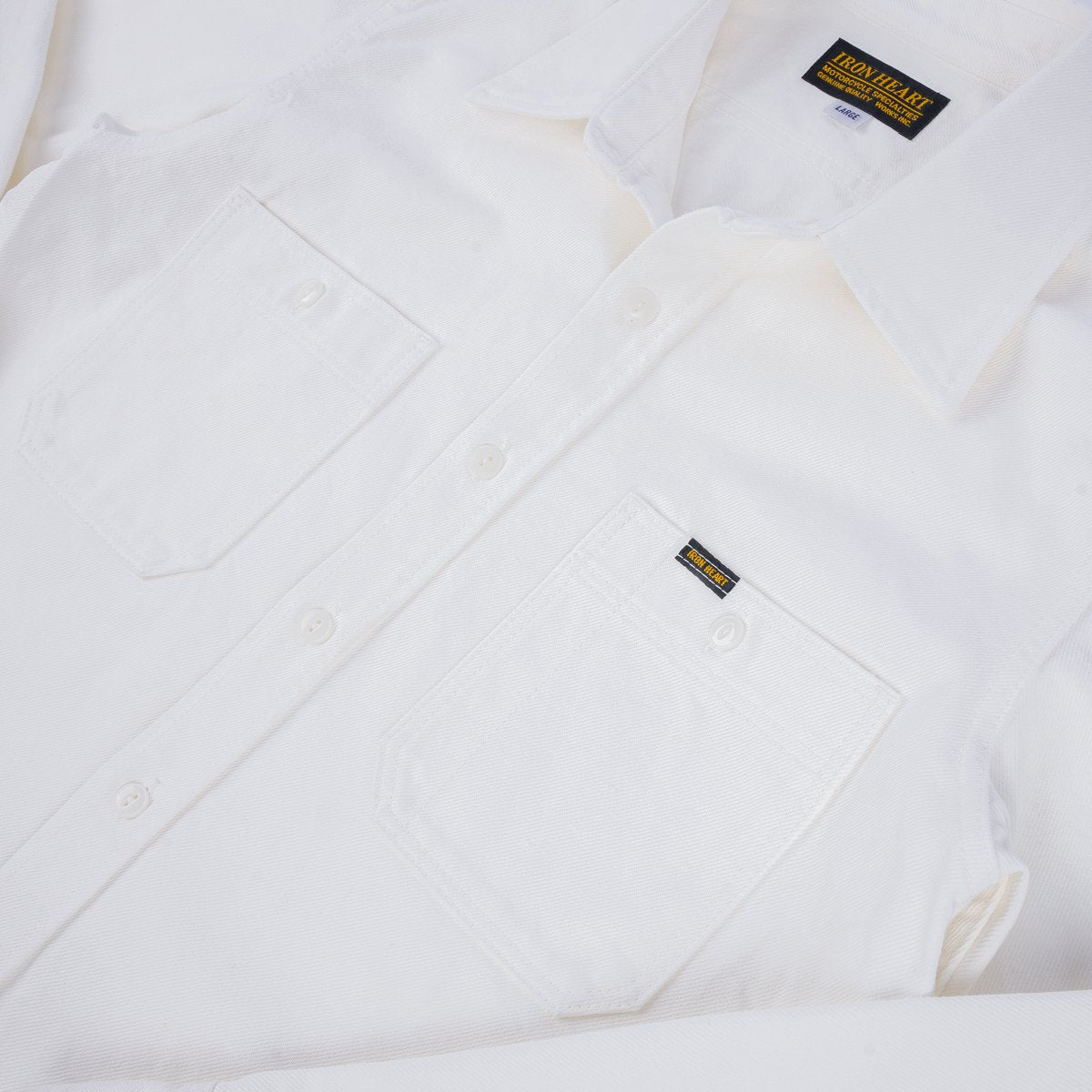 IHSH-391-WHT 13.5oz Denim Work Shirt White