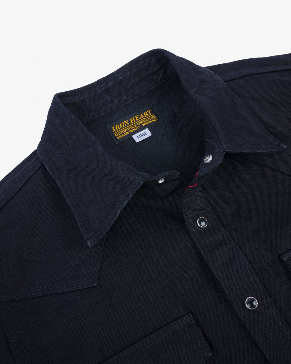 IHSH-396-BLK 13.5oz Denim Western Shirt Black