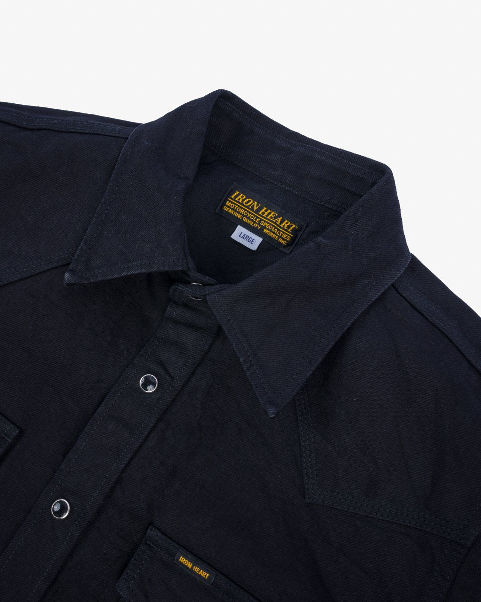 IHSH-396-BLK 13.5oz Denim Western Shirt Black