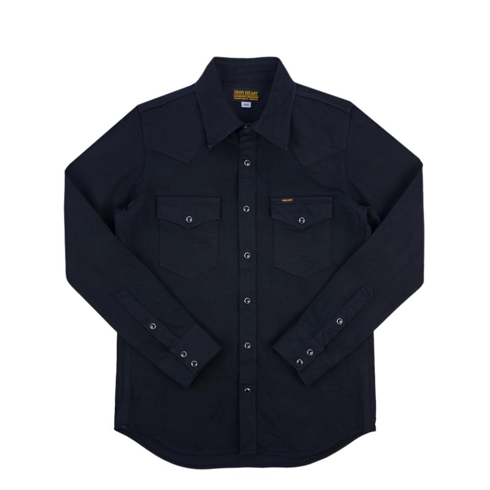 IHSH-396-BLK 13.5oz Denim Western Shirt Black
