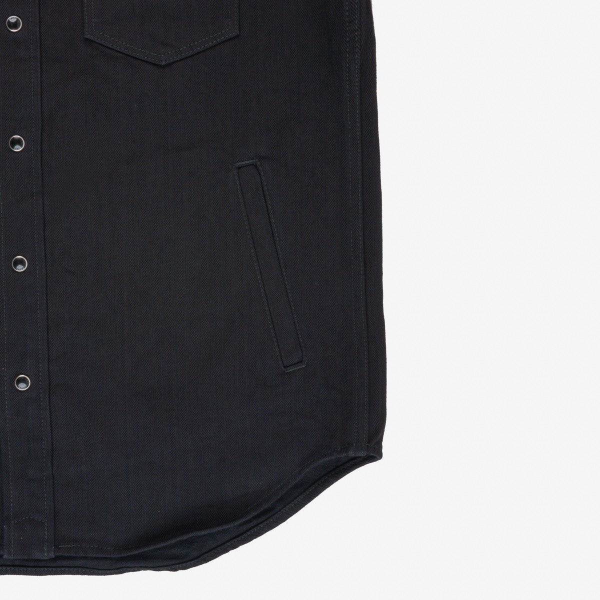IHSH-410-BLK 14oz Herringbone CPO Western Shirt Black