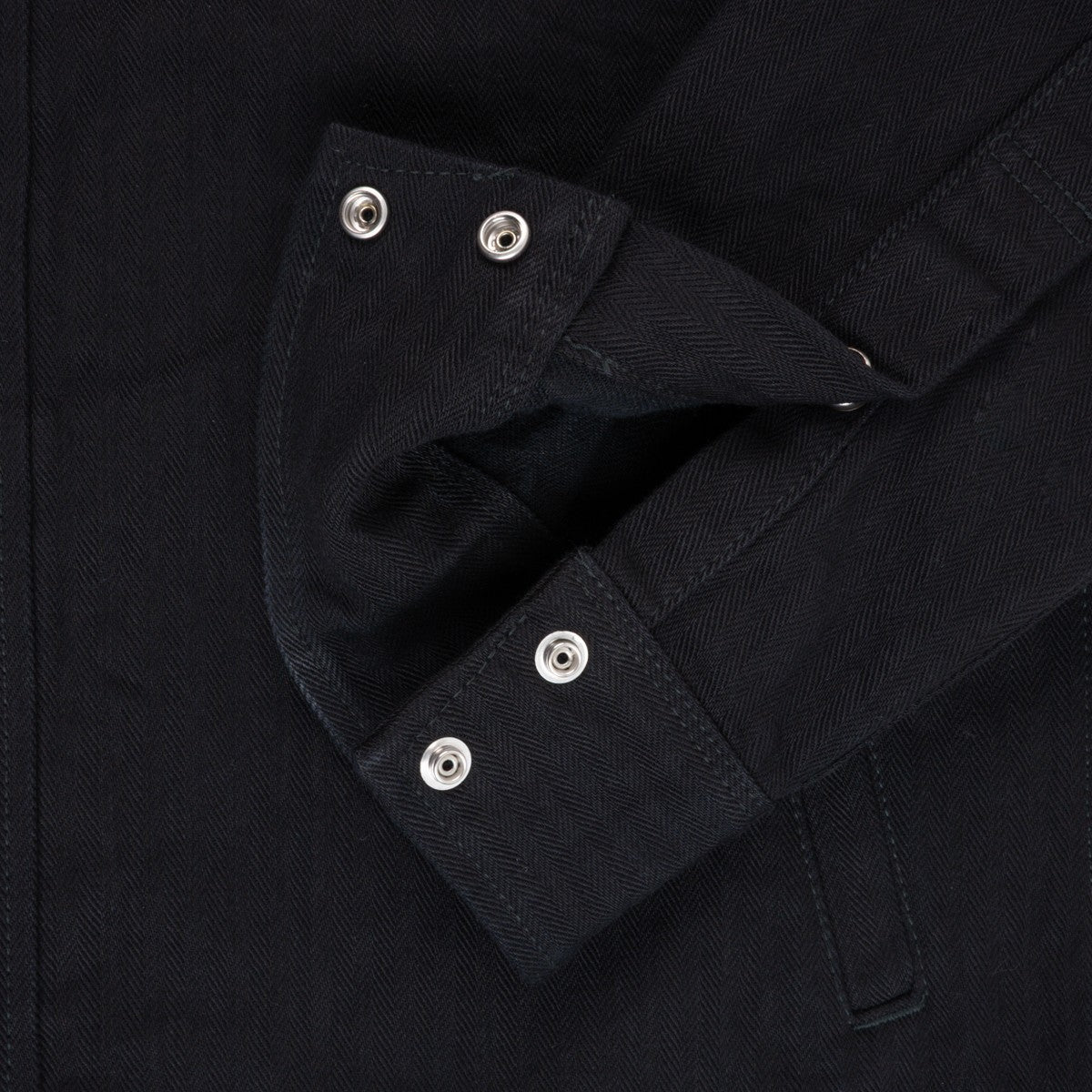 IHSH-410-BLK 14oz Herringbone CPO Western Shirt Black