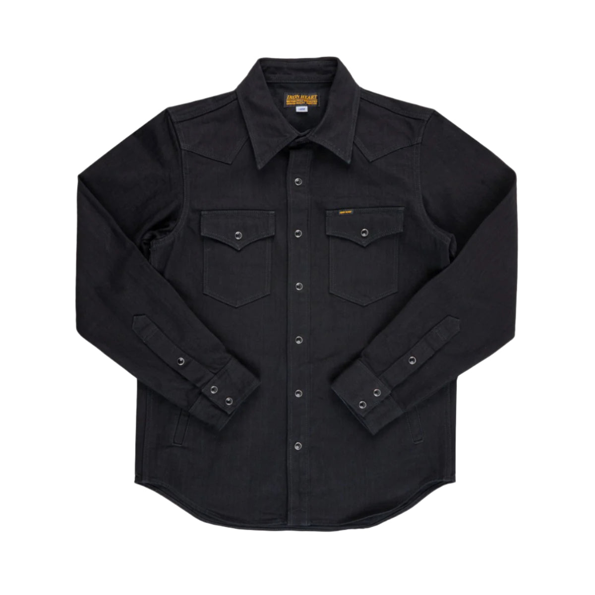 IHSH-410-BLK 14oz Herringbone CPO Western Shirt Black