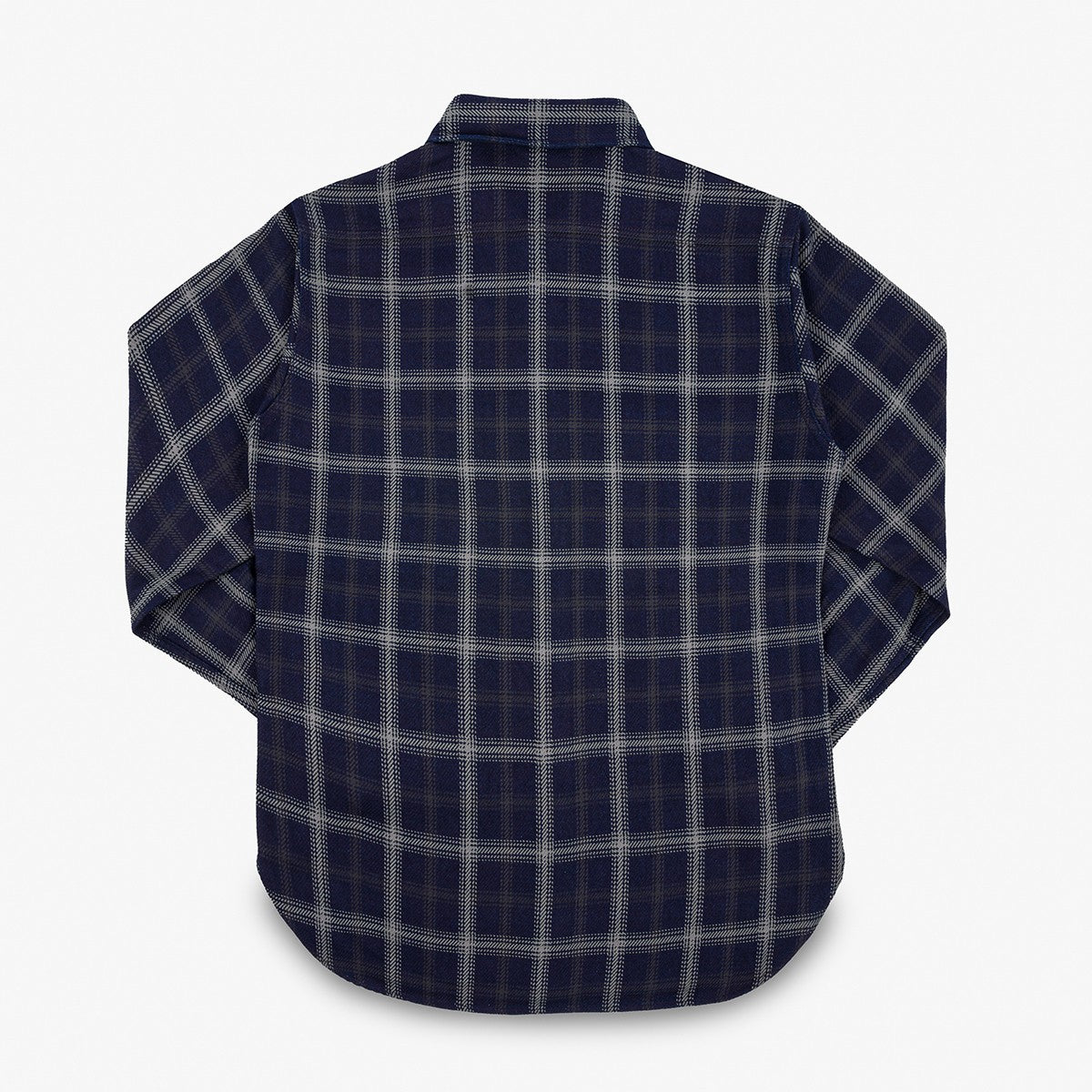 IHSH-412-BLK 9oz Selvedge Indigo Check Flannel Work Shirt Black