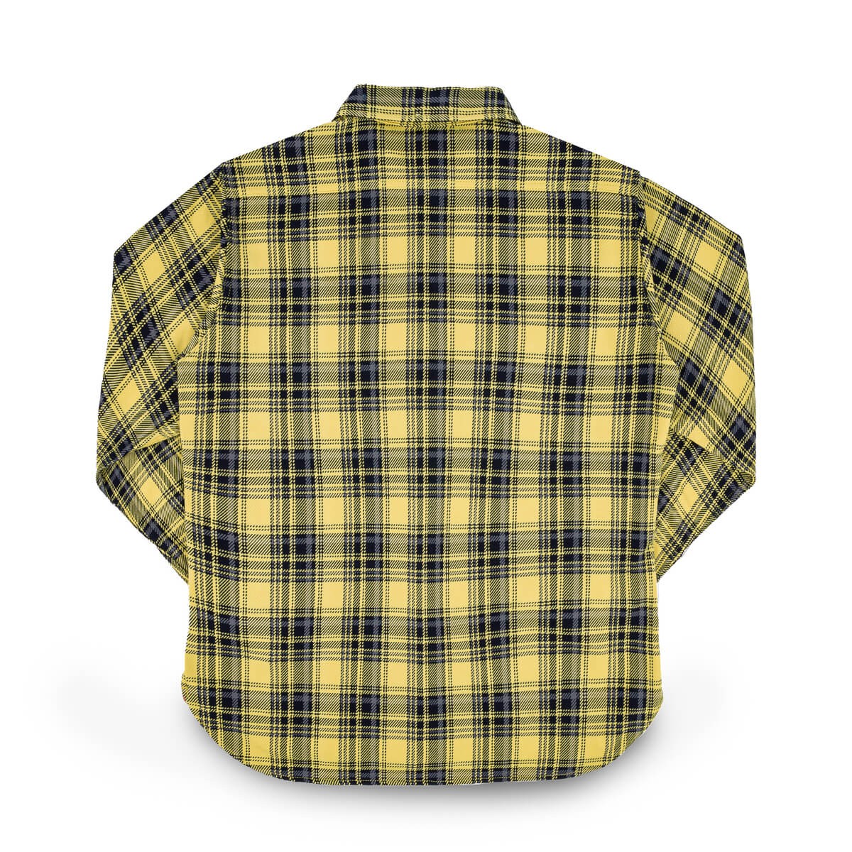 IHSH-412-YEL 9oz Selvedge Indigo Check Flannel Work Shirt Yellow