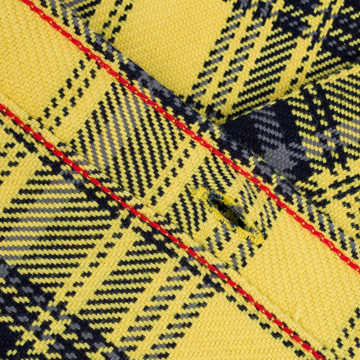 IHSH-412-YEL 9oz Selvedge Indigo Check Flannel Work Shirt Yellow