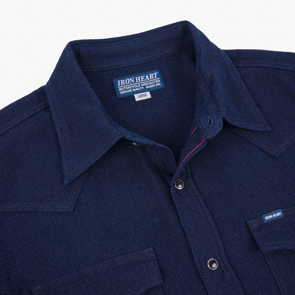 IHSH-413-IND 5oz Selvedge Dobby Cloth Western Shirt Indigo
