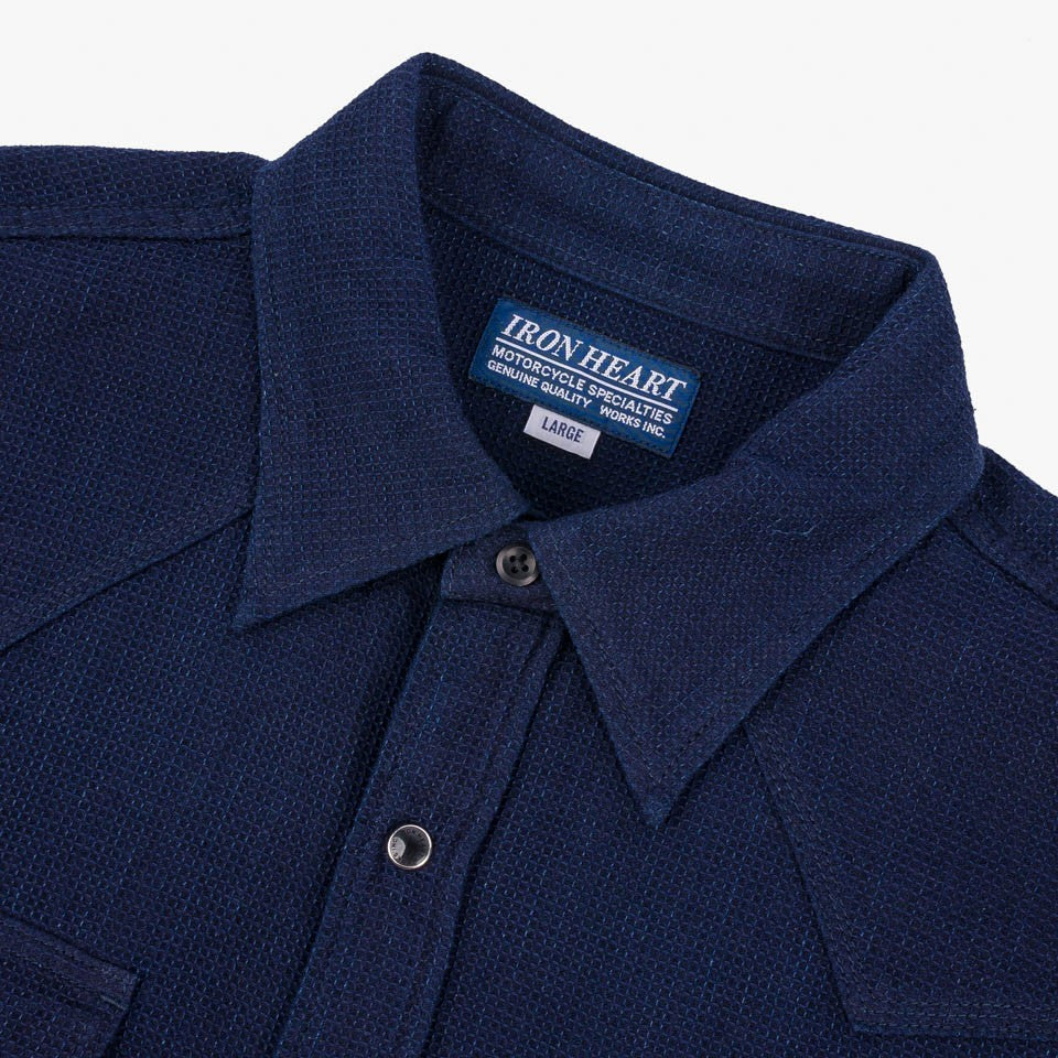 IHSH-413-IND 5oz Selvedge Dobby Cloth Western Shirt Indigo